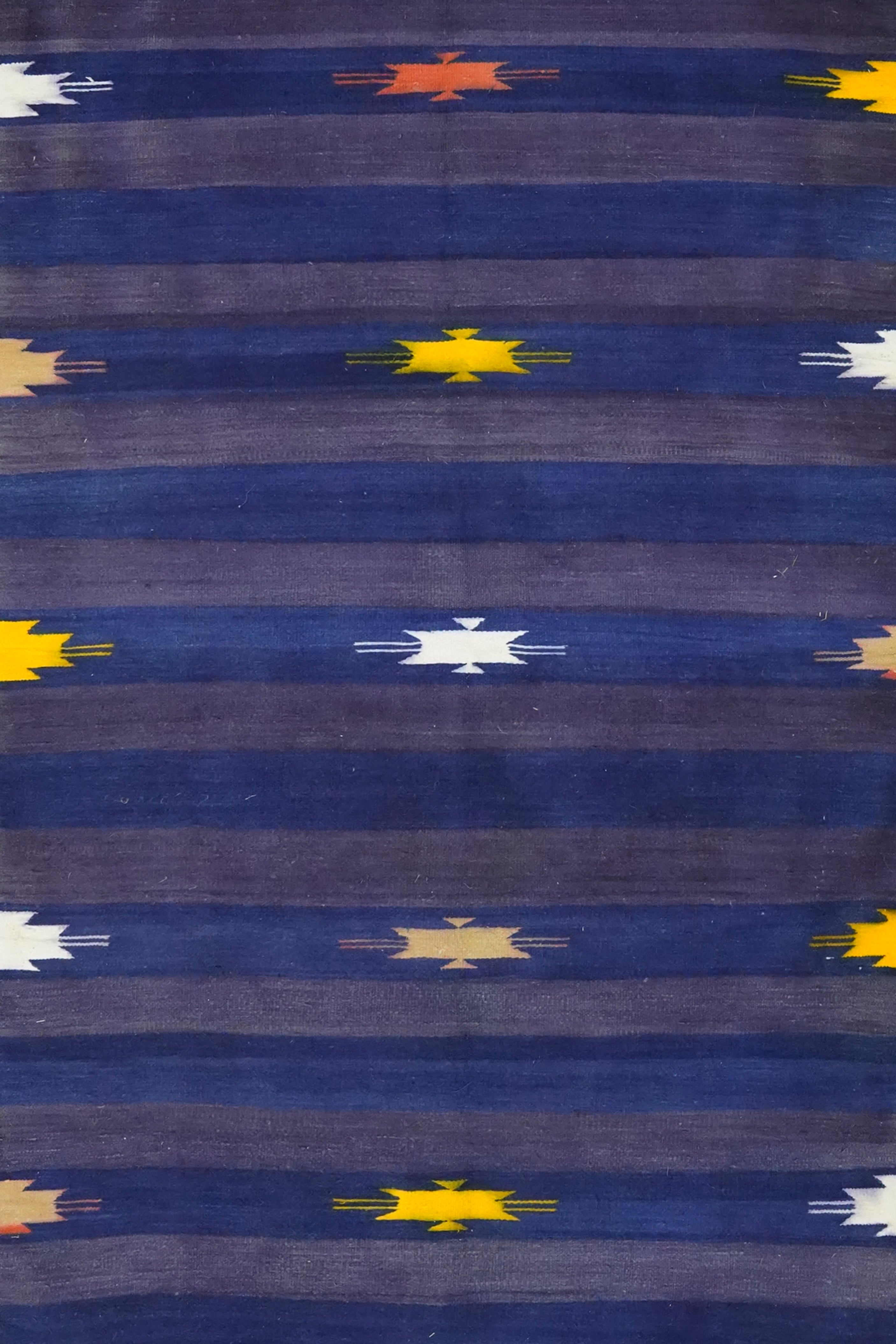 Blue Striped Punjabi Dhurrie