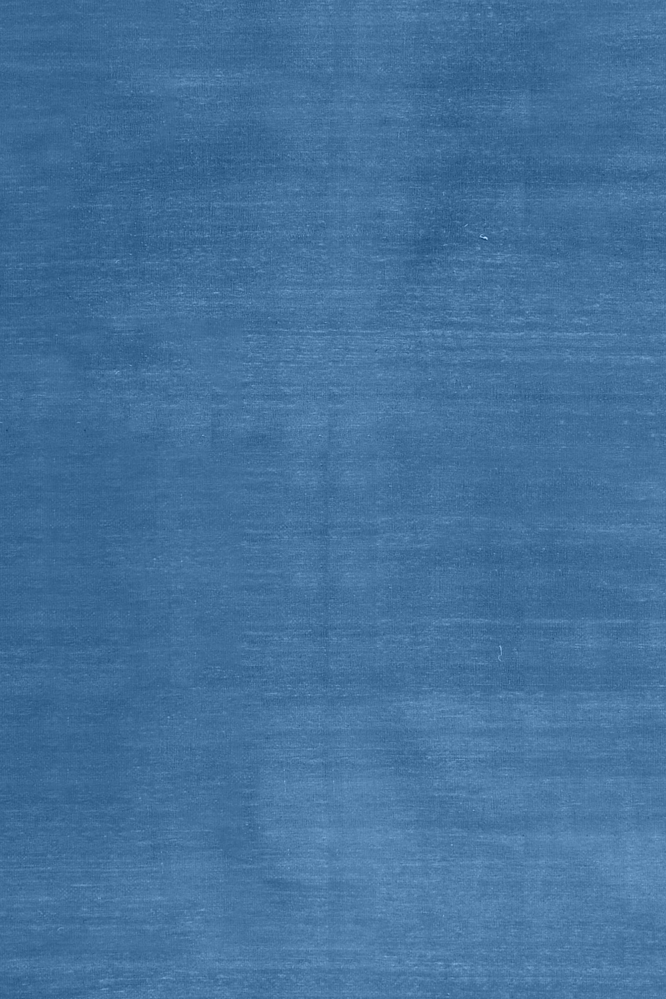 Solid Sapphire Blue Handwoven Reversible Wool Rug