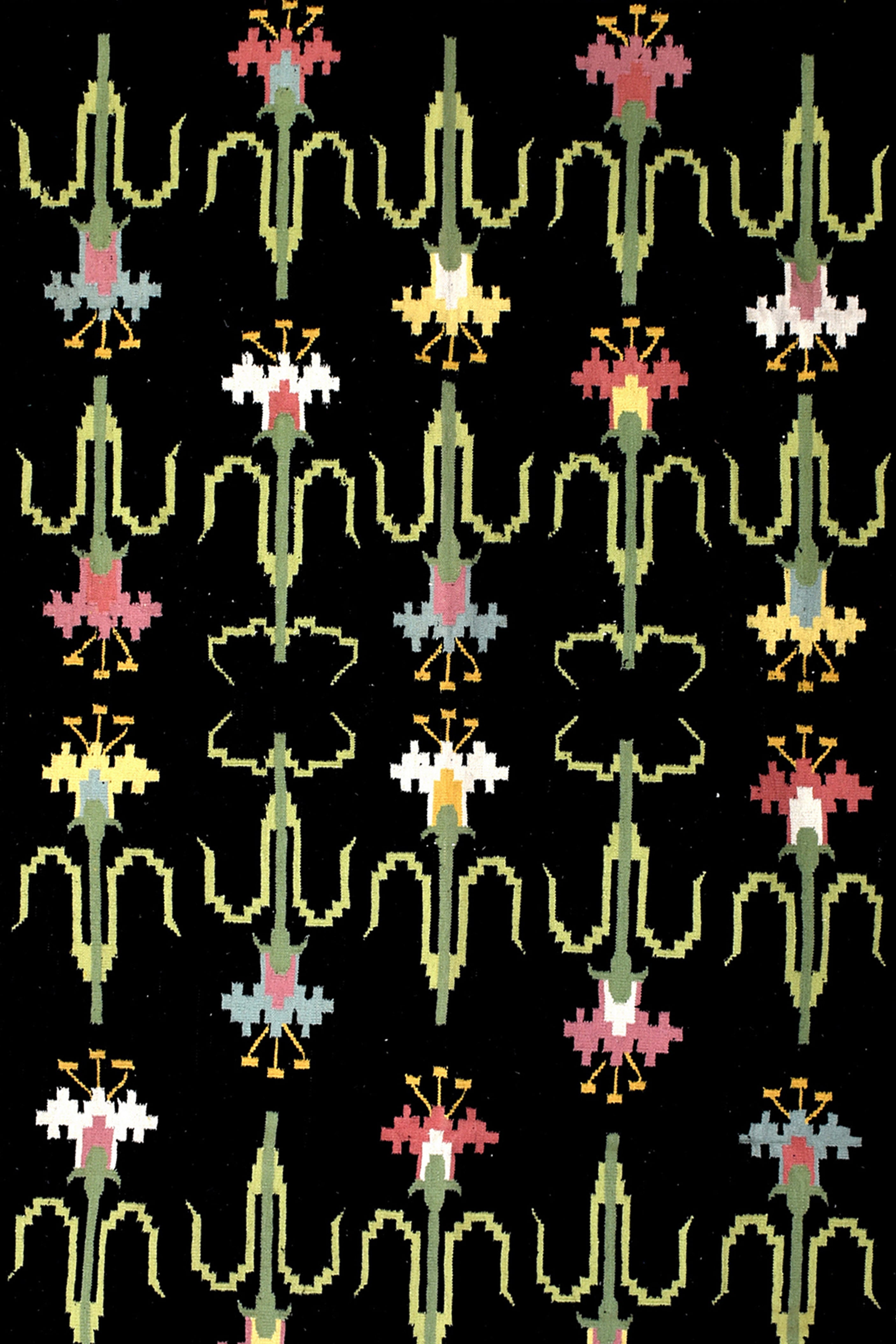 Midnight Garden Handwoven Wool Rug