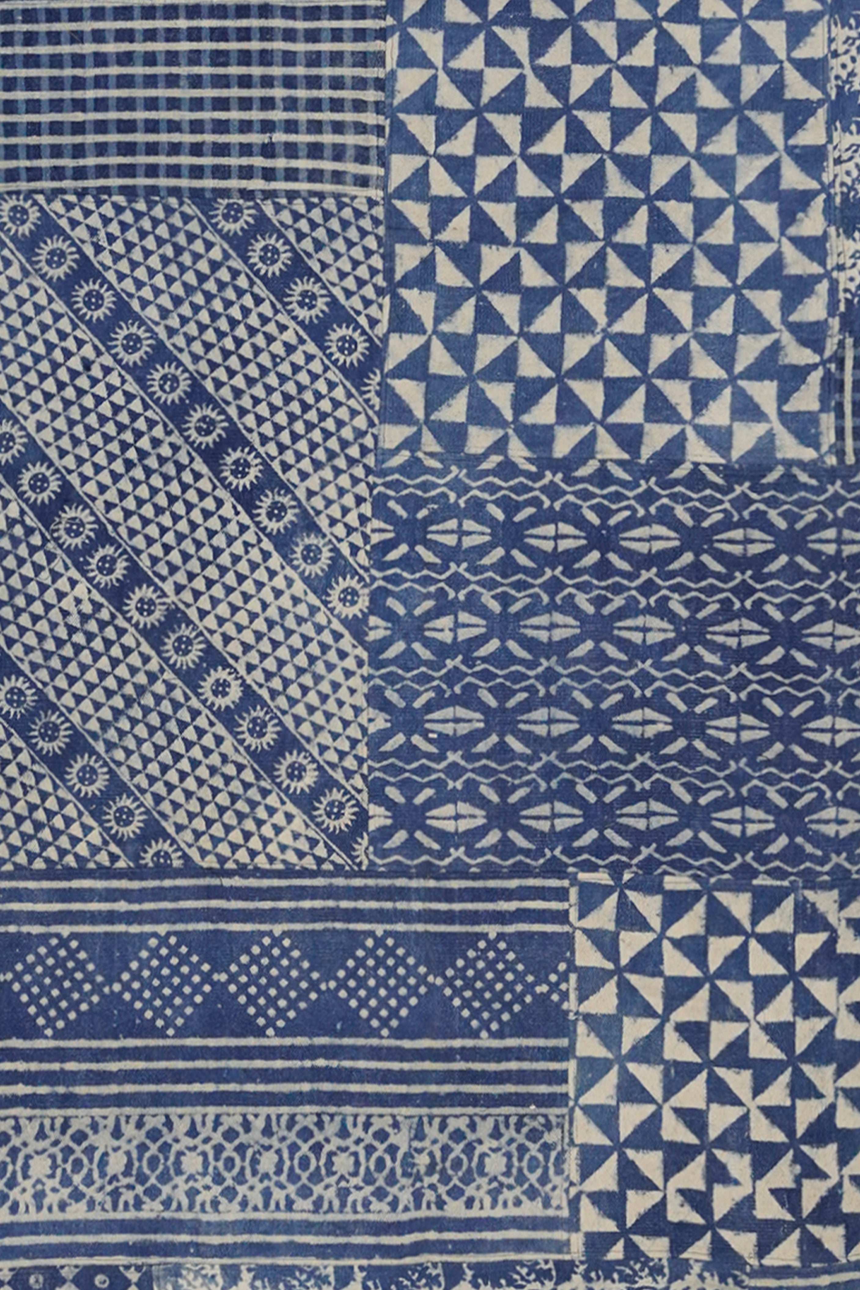 Indigo Patchwork Panel Rug