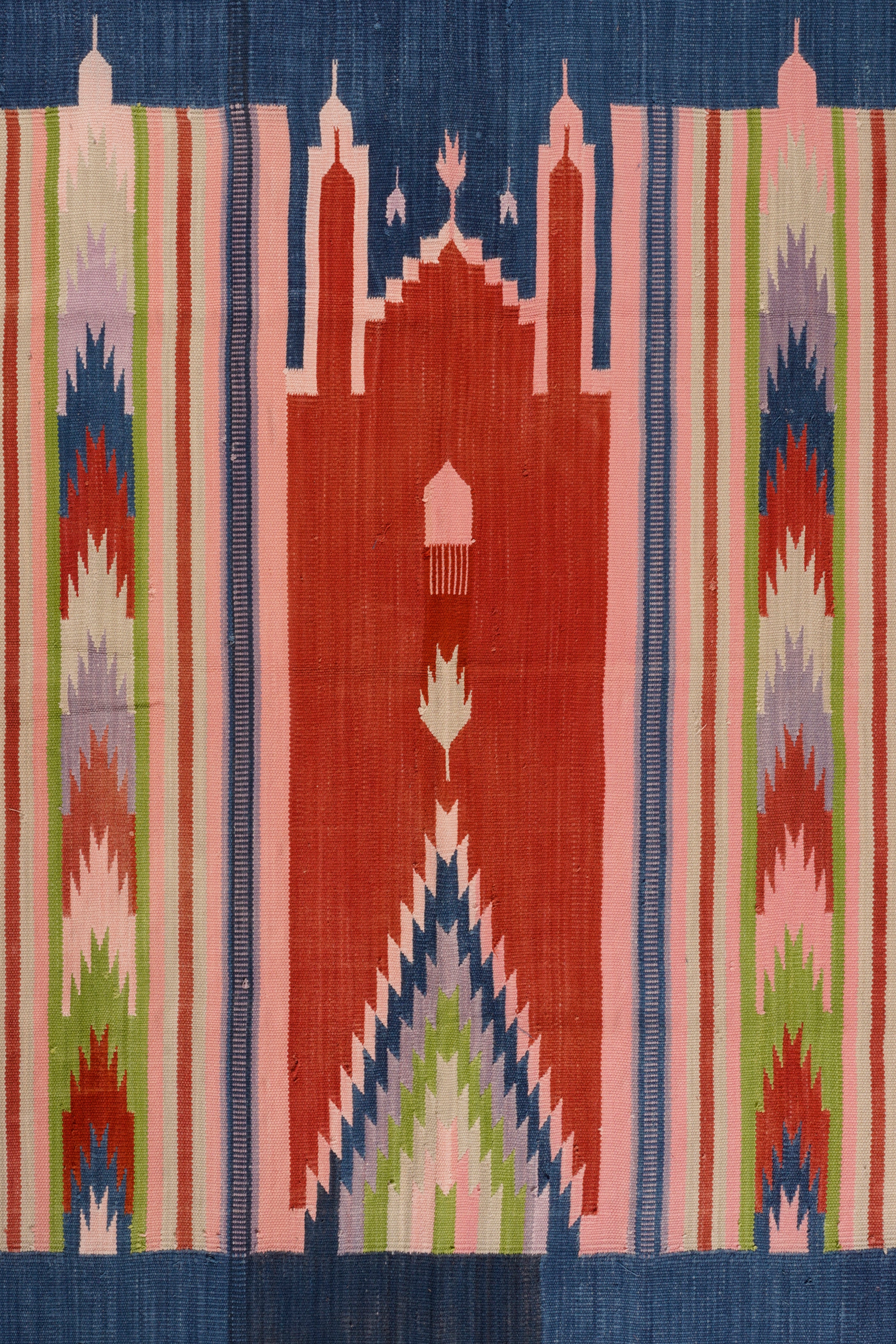 Majestic Minaret Cotton Handwoven Muslim Prayer Rug