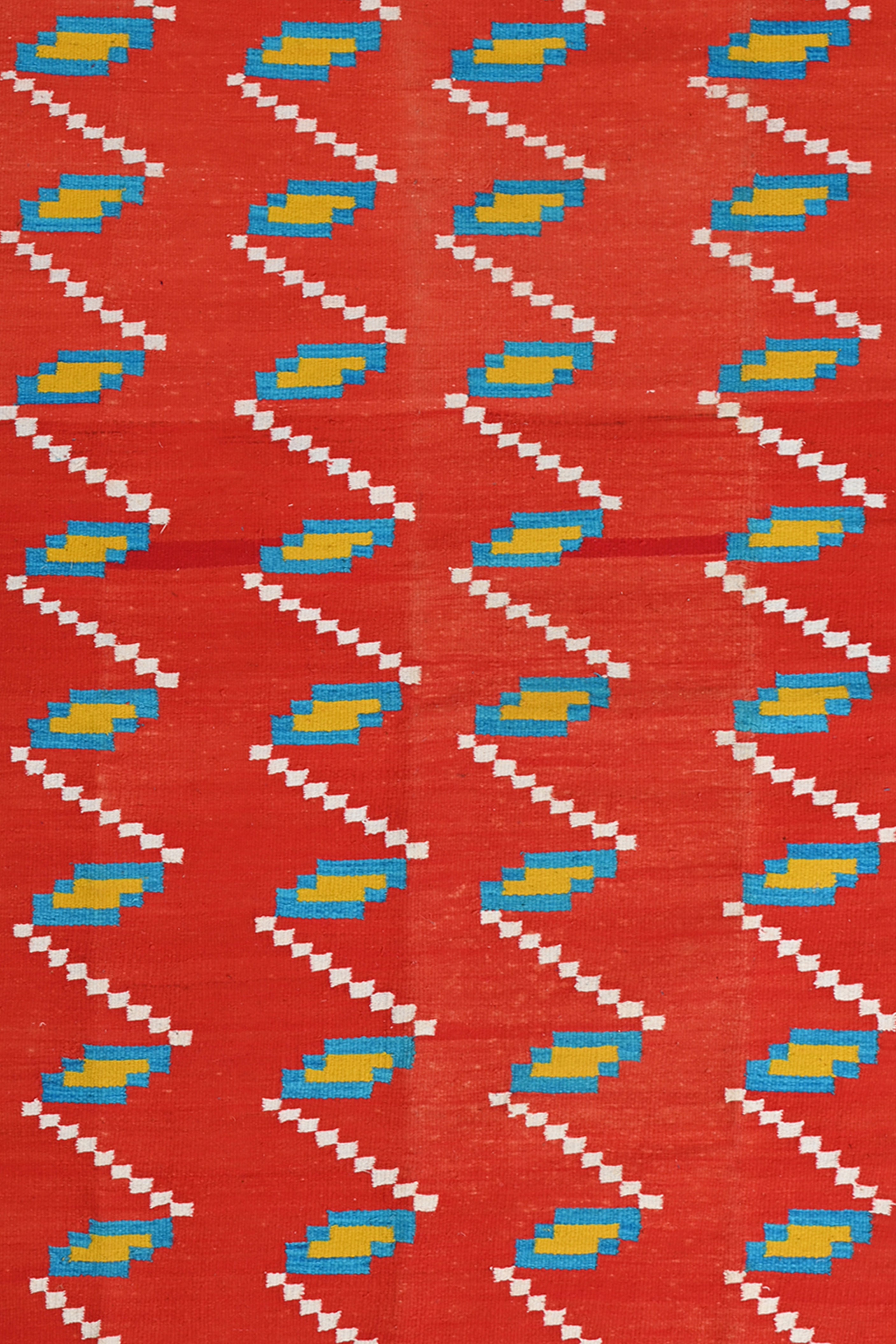 Red Cotton Handmade Punjabi Dhurrie