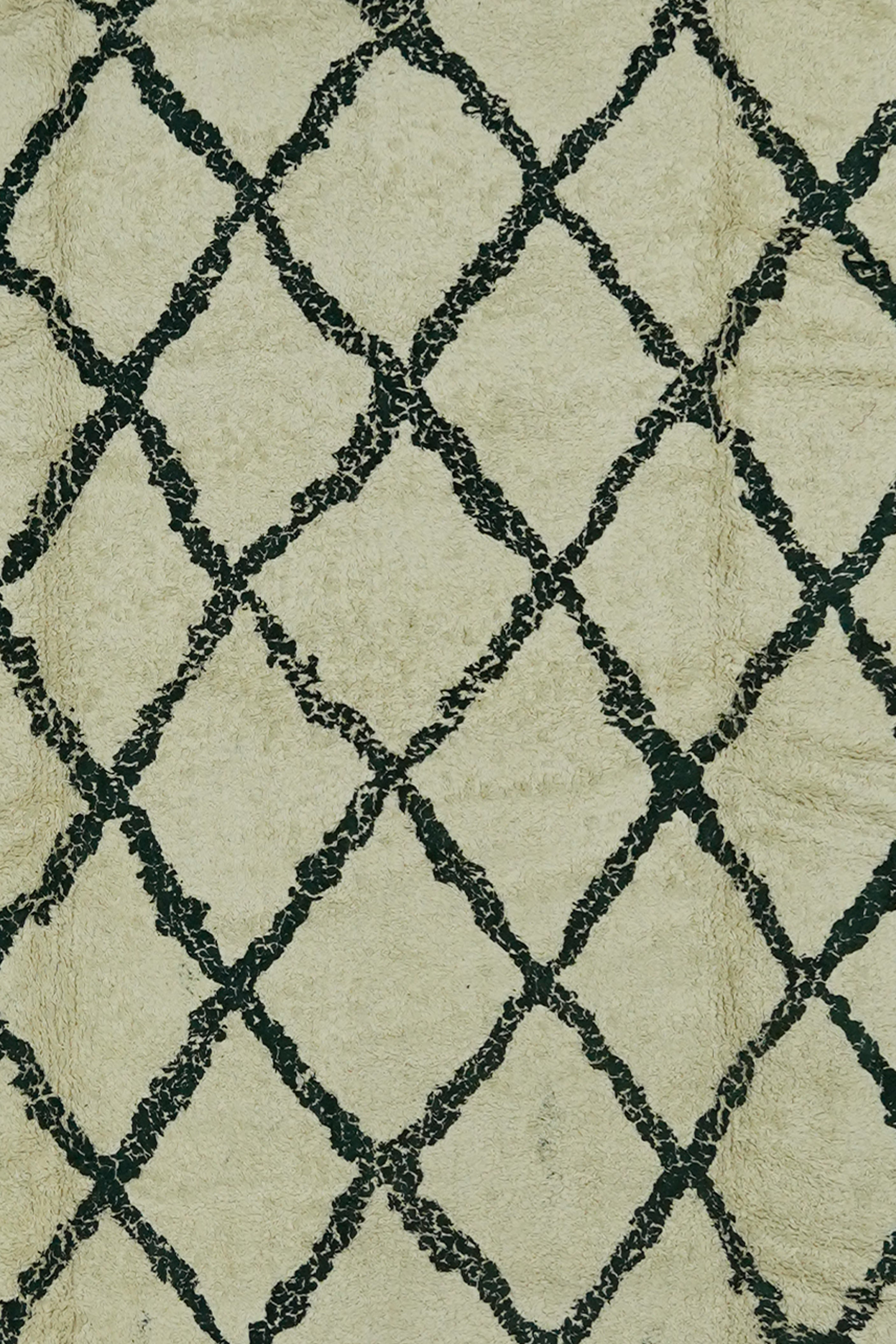 Sahara Lattice Handmade Cotton Moroccan Pile Rug