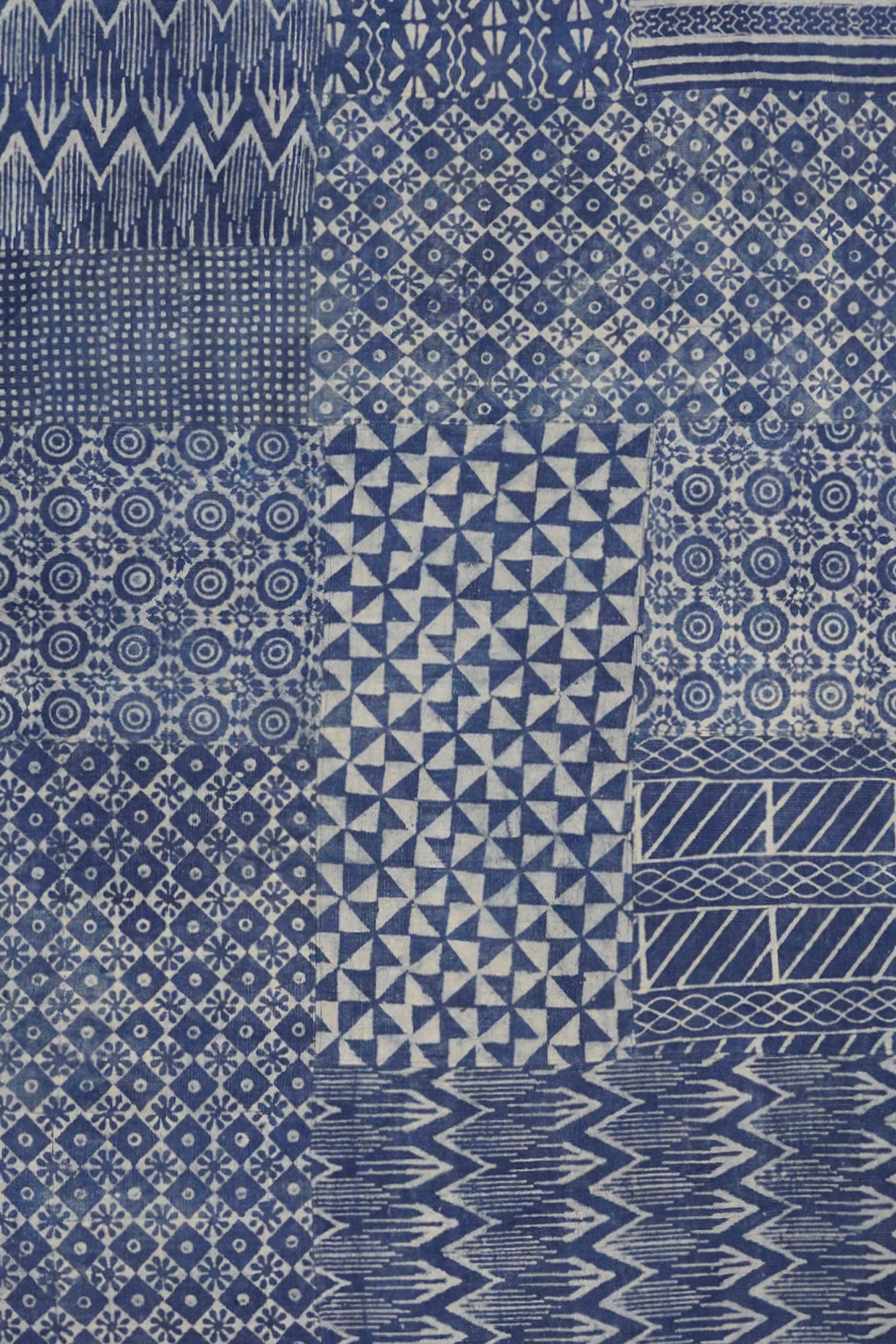 Indigo Mosaic Patchwork Rug