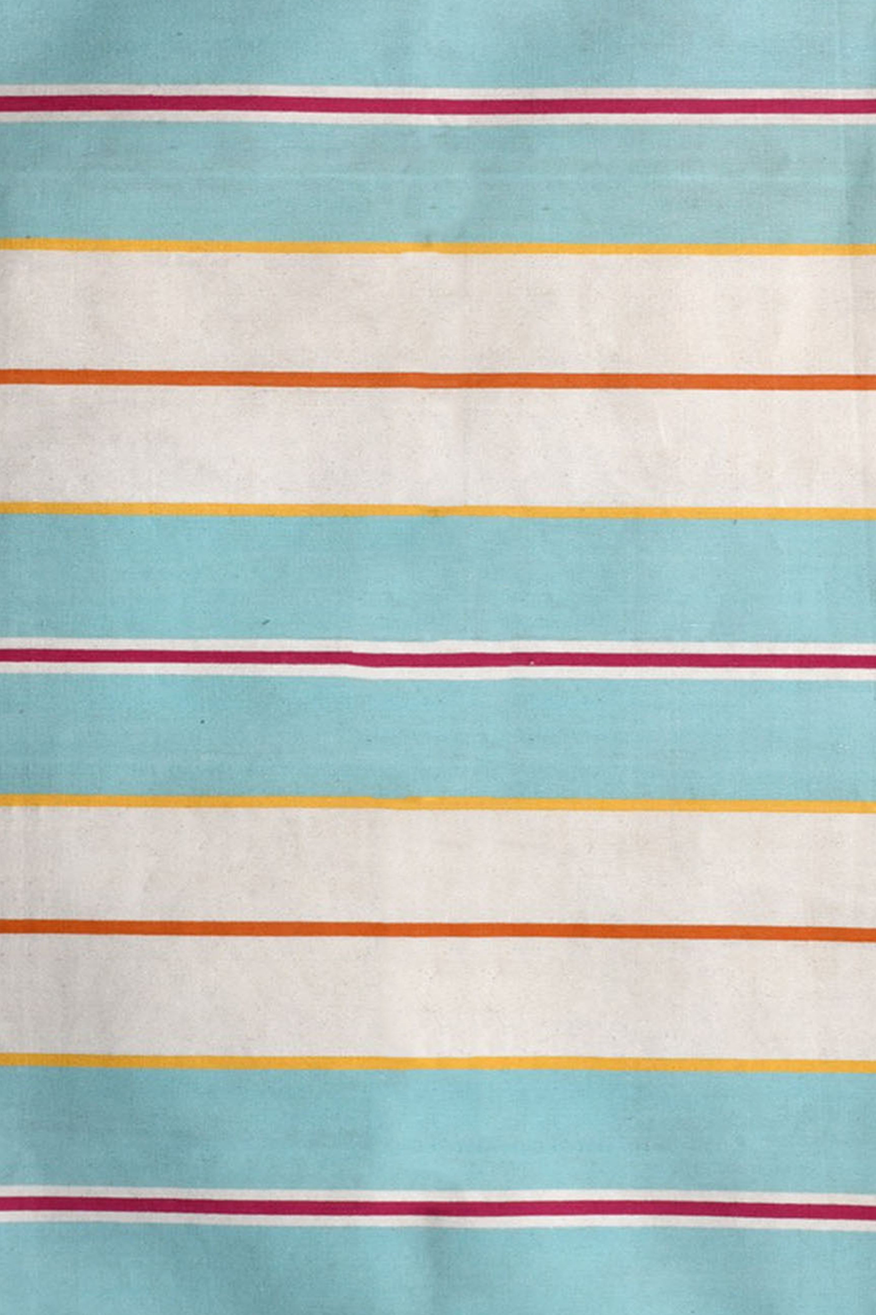 Aqua Stripes Cotton Runner