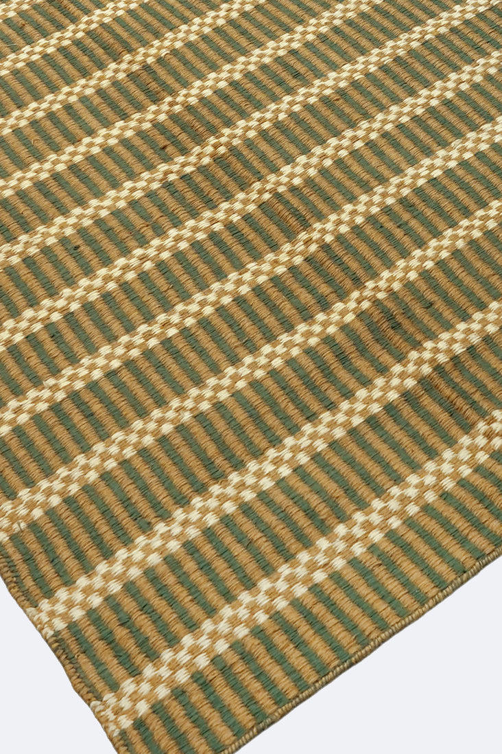 Sage Stripe Handwoven Jute Rug
