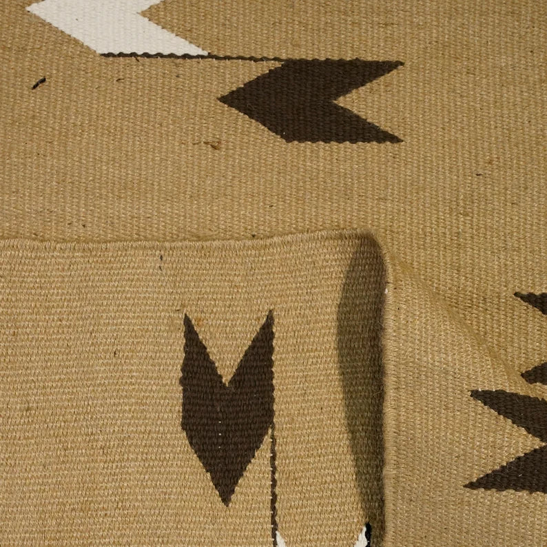 Tiled Design Jute Rug in Biege