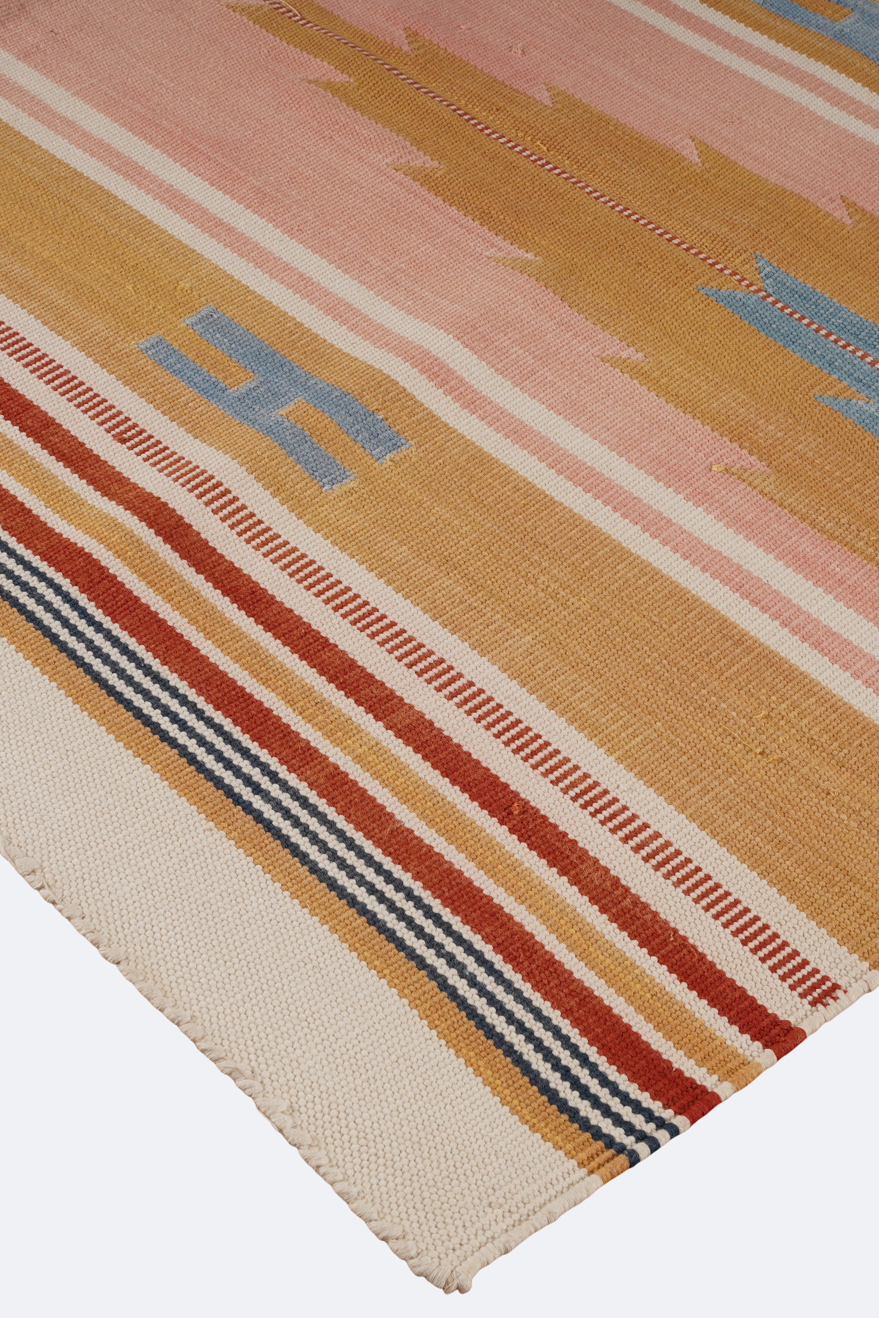 Golden Horizon Cotton Handwoven Muslim Prayer Rug