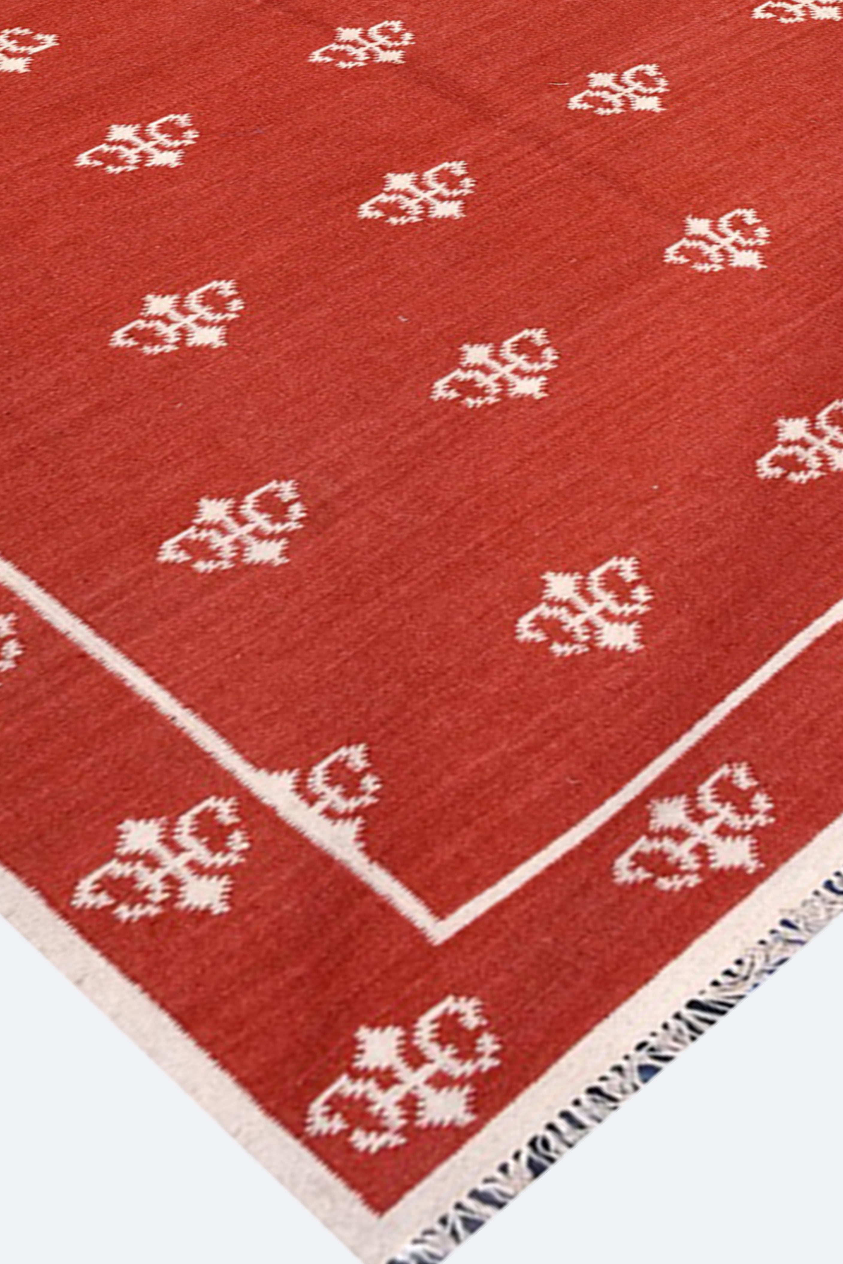 Handwoven Modern Folk Pattern Flatweave Rug