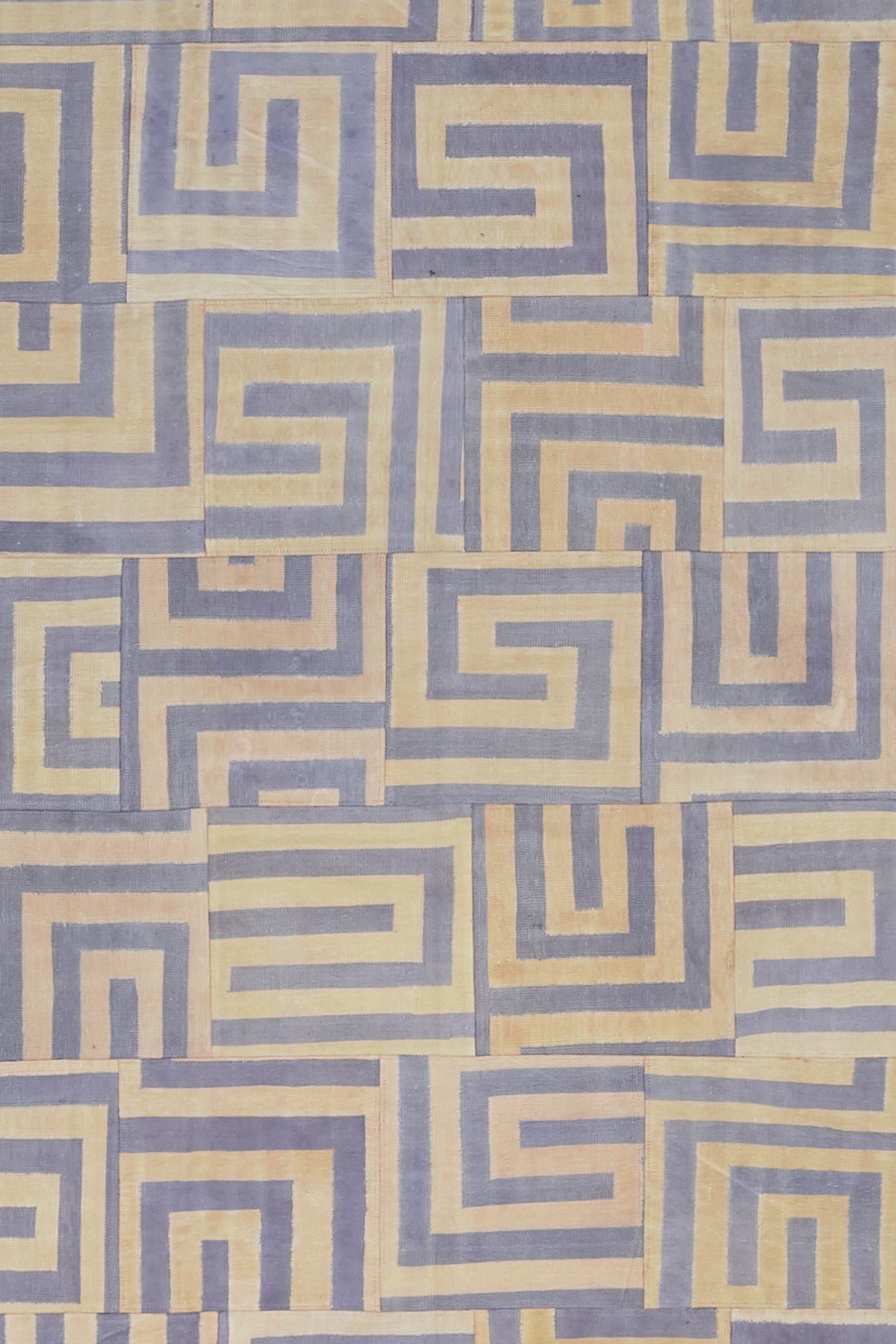 Distressed Geometric Vintage Look Patchwork Rug