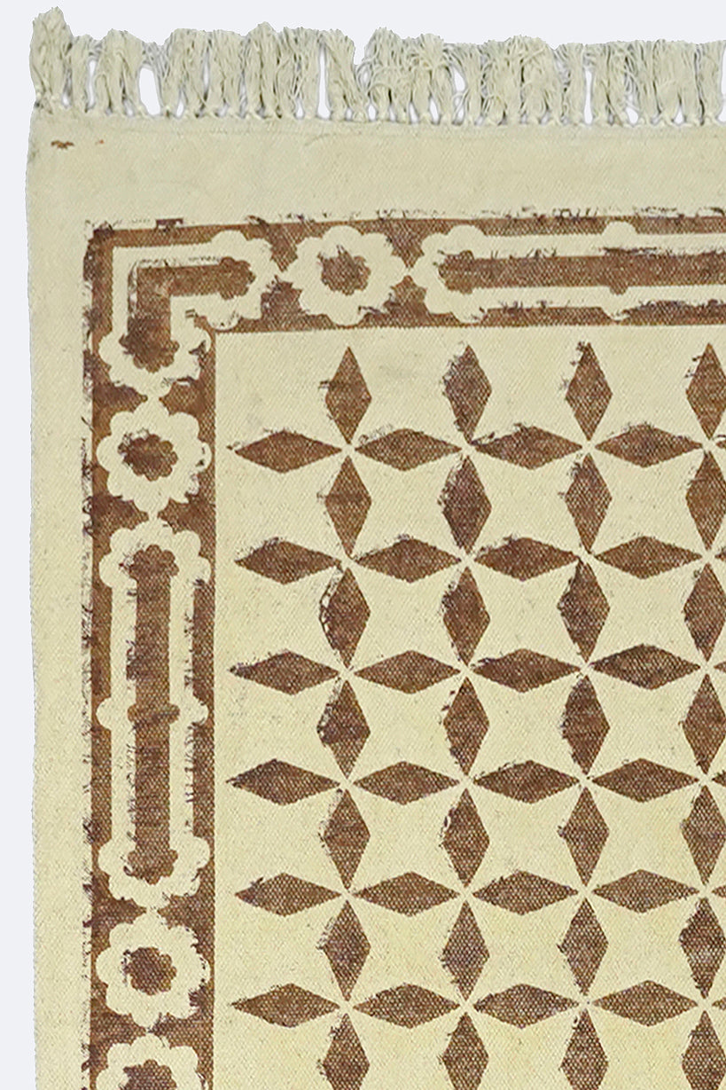 Terracotta Star Tile Printed Jute Rug