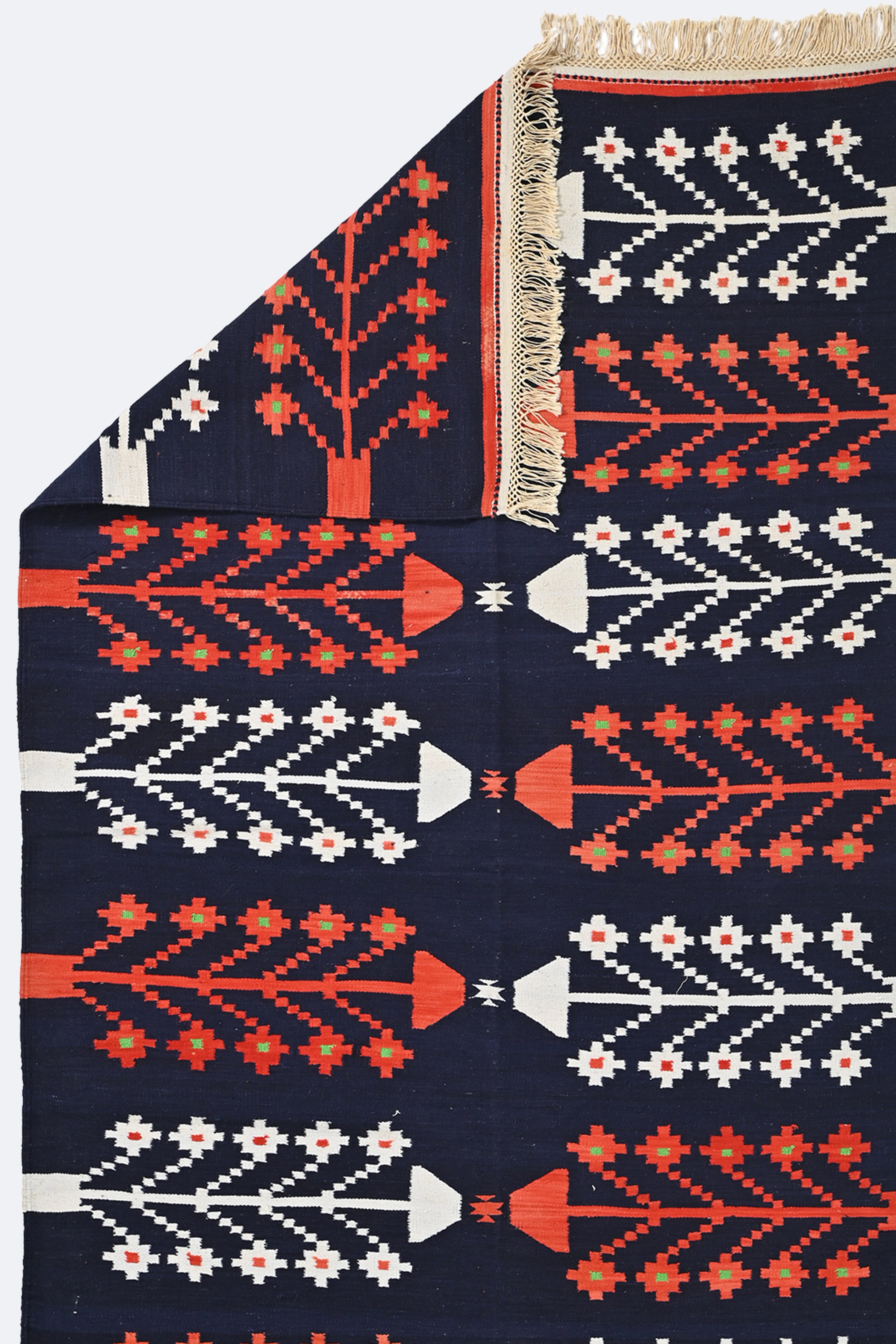 Midnight Flora Punjabi Dhurrie