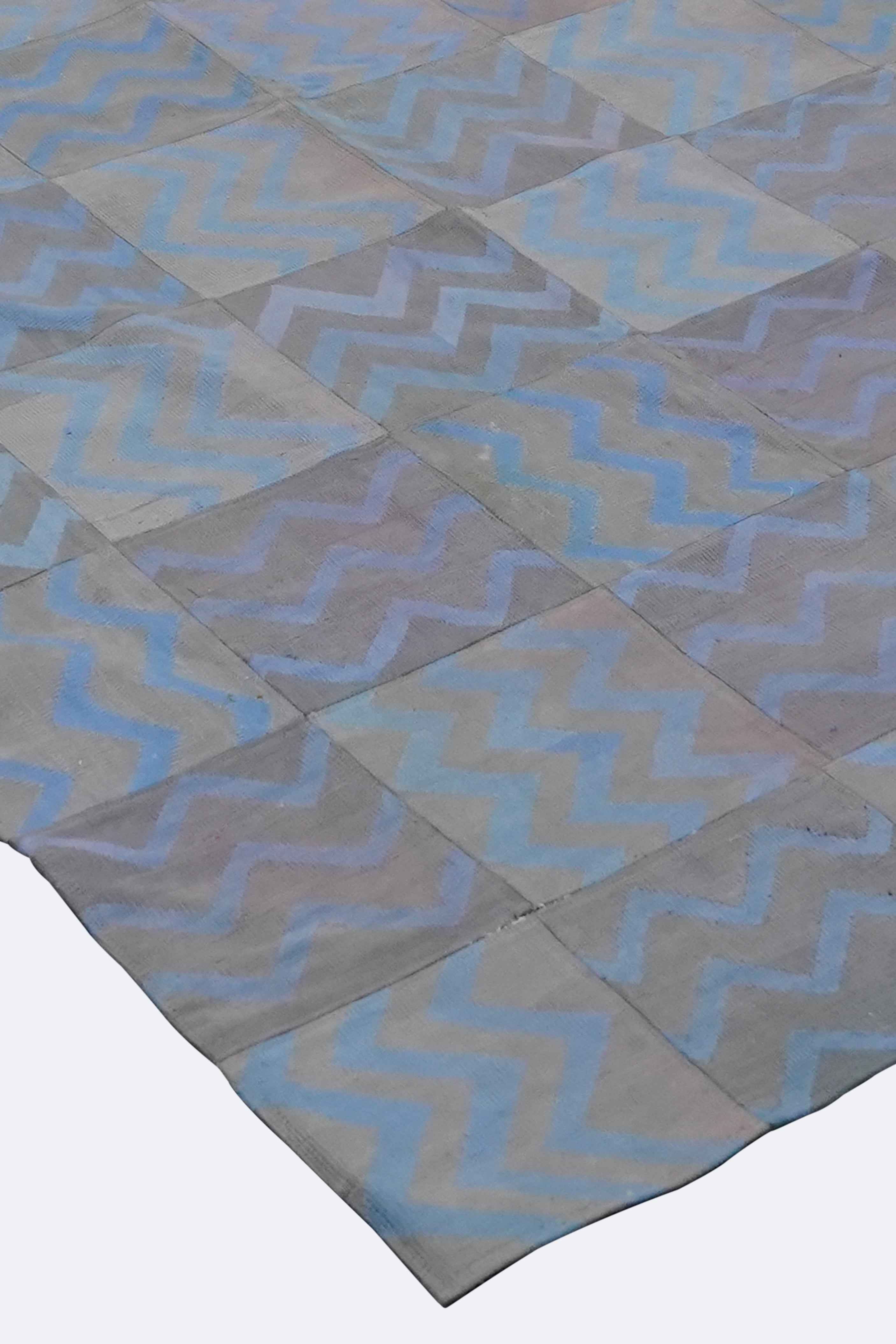 Zigzag Mist Patchwork Rug
