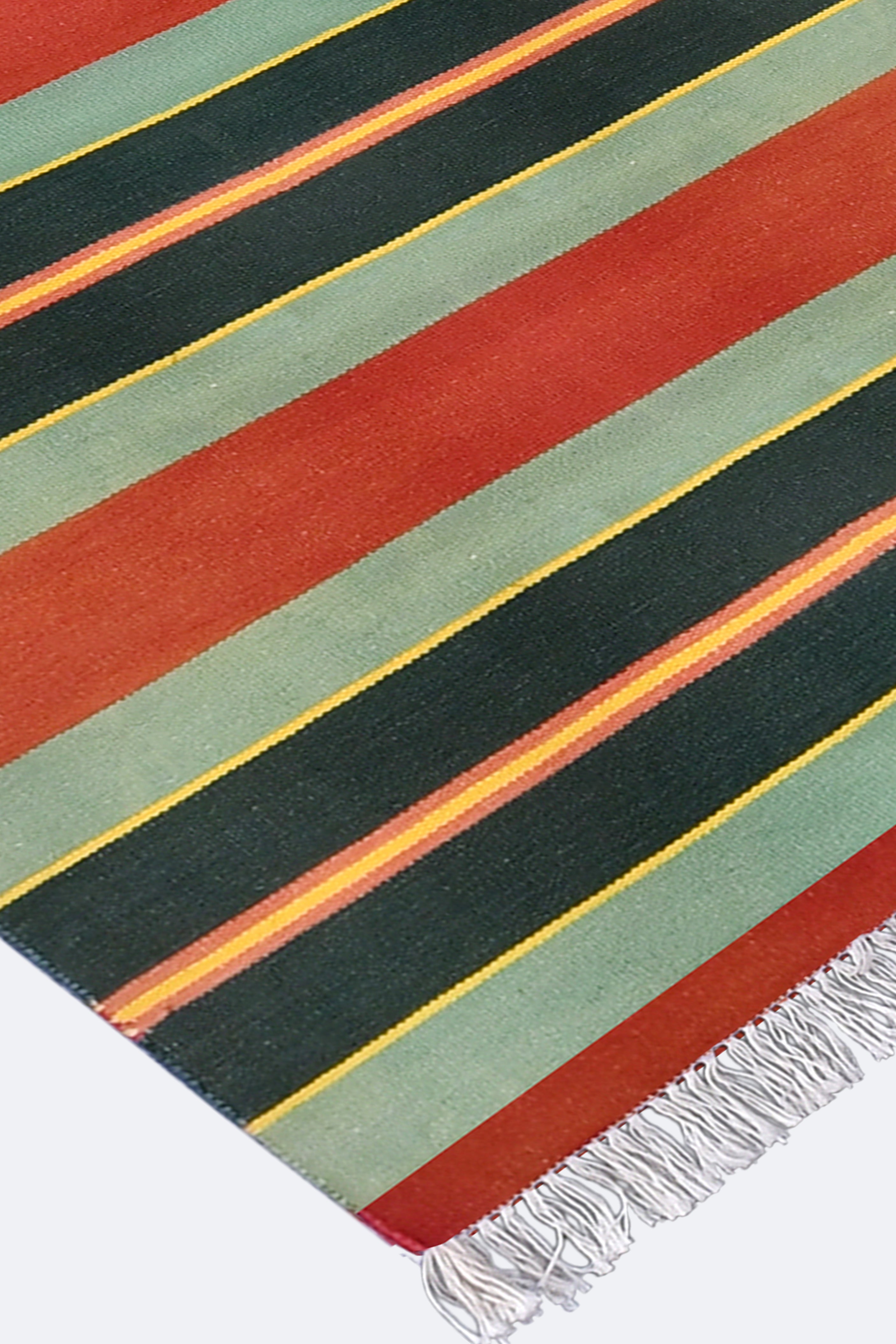 Terracotta Stripes Handwoven Cotton Runner