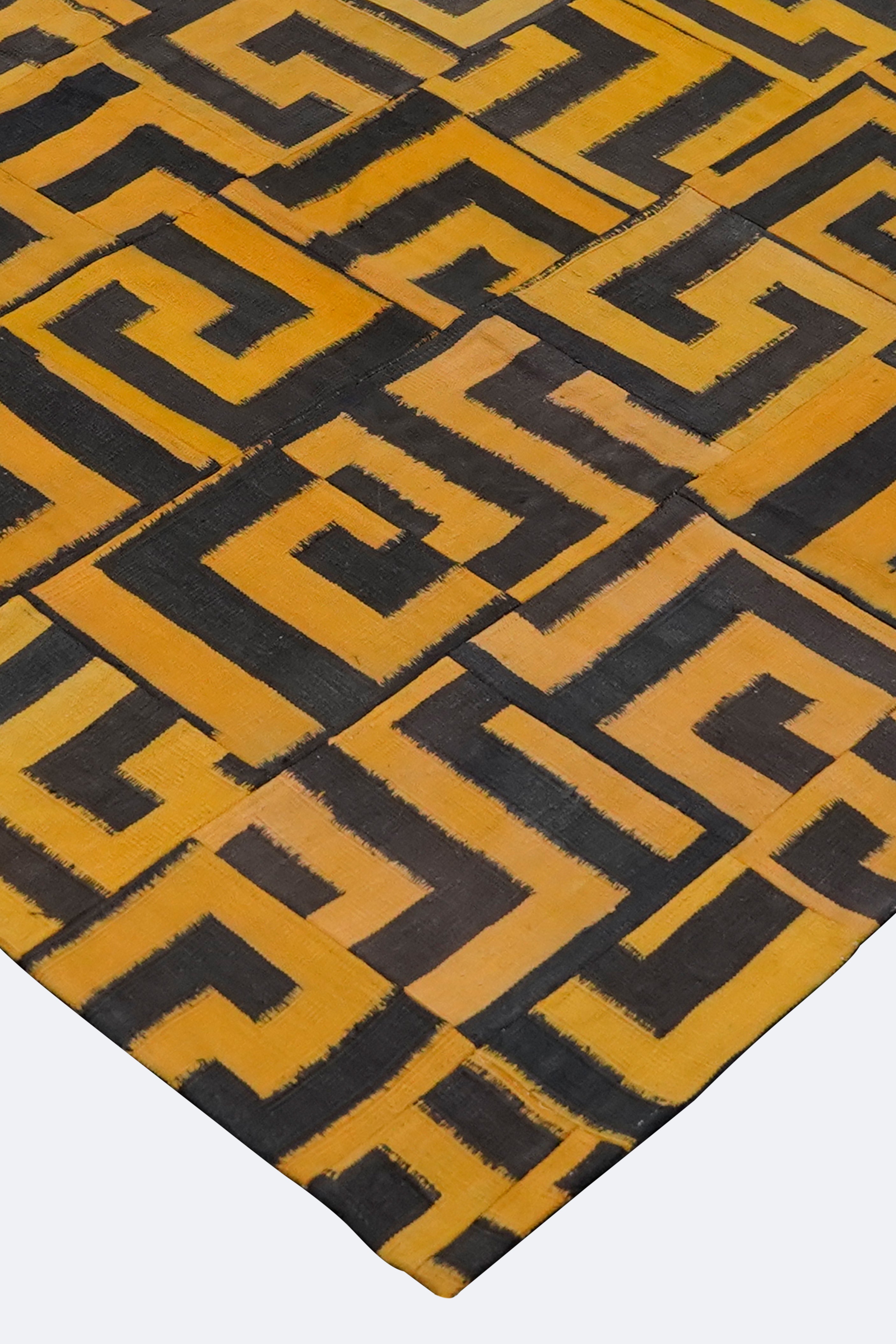 Ochre Labyrinth Patchwork Rug