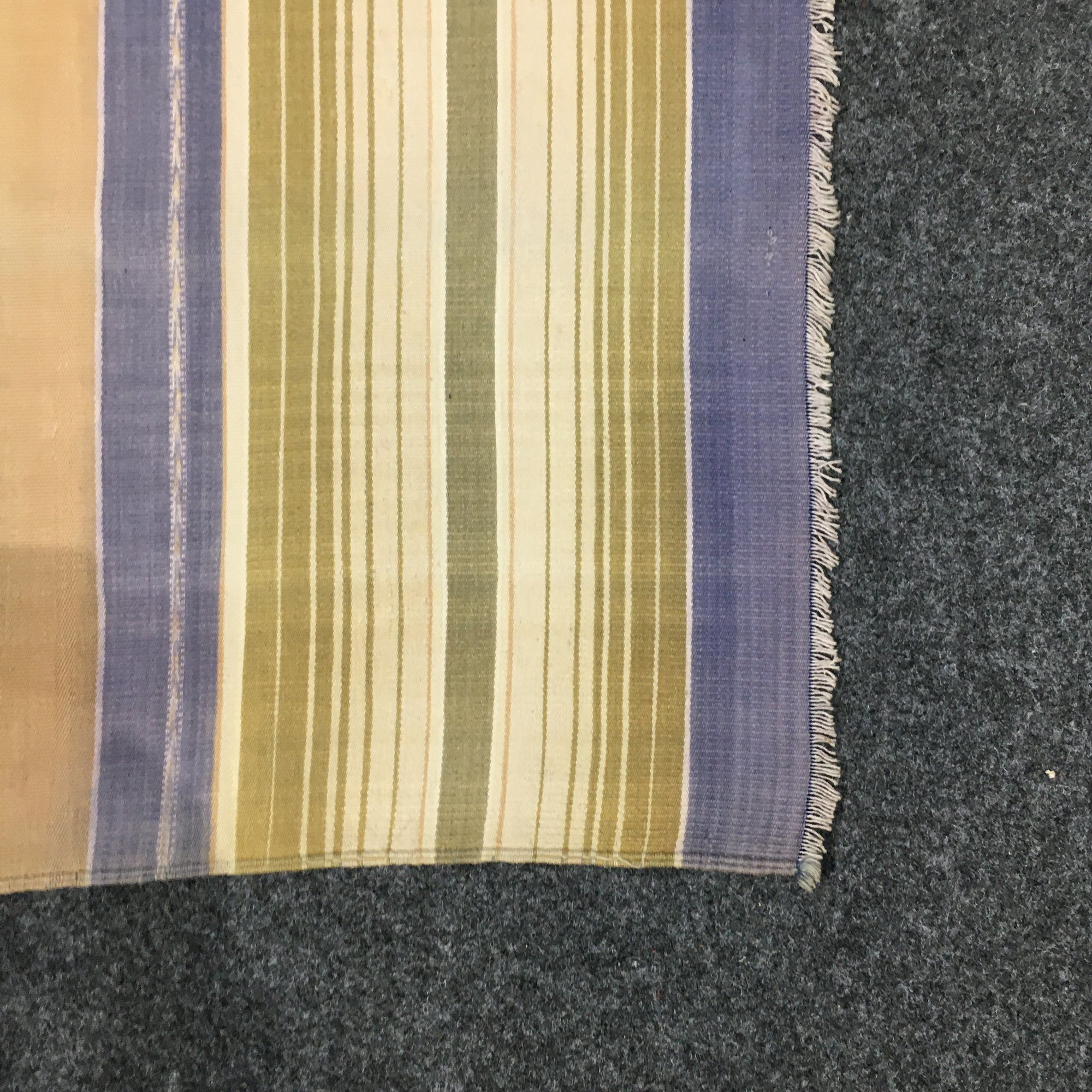 Jainamaz Cotton Prayer Rug in olive  and indigo blue