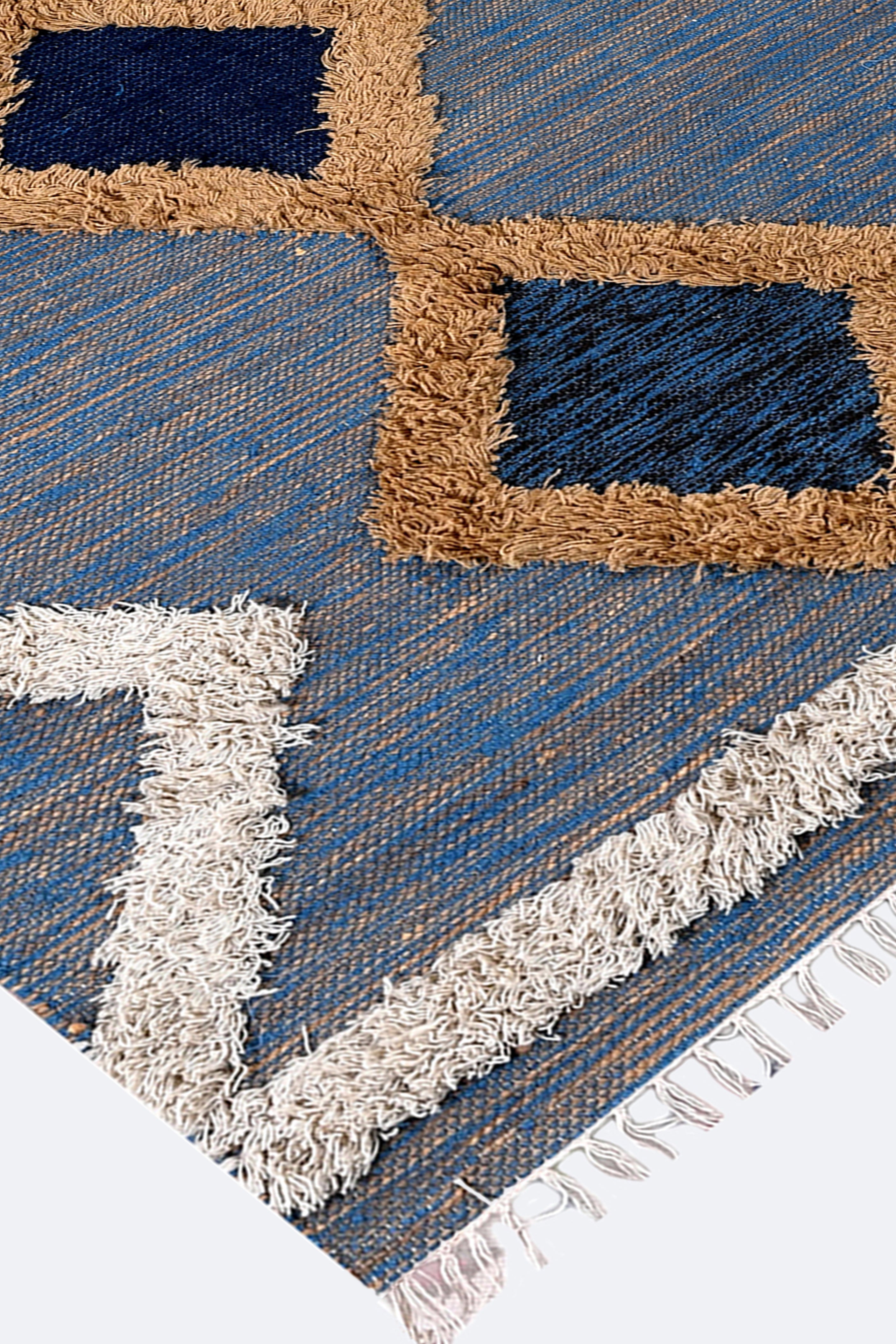 Plush Diamond Woolen Shag Rug