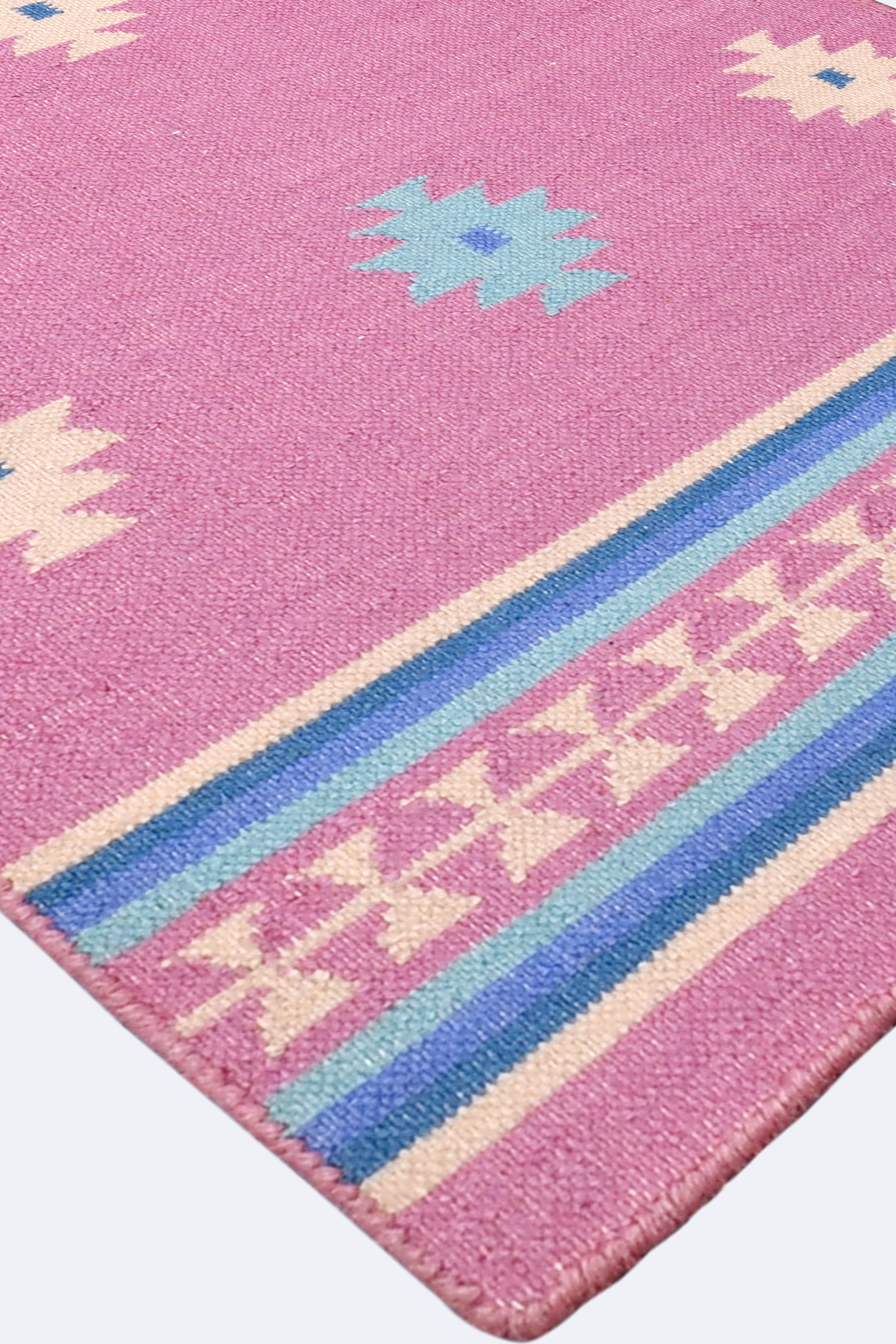 Pink Horizon Handwoven Cotton Runner