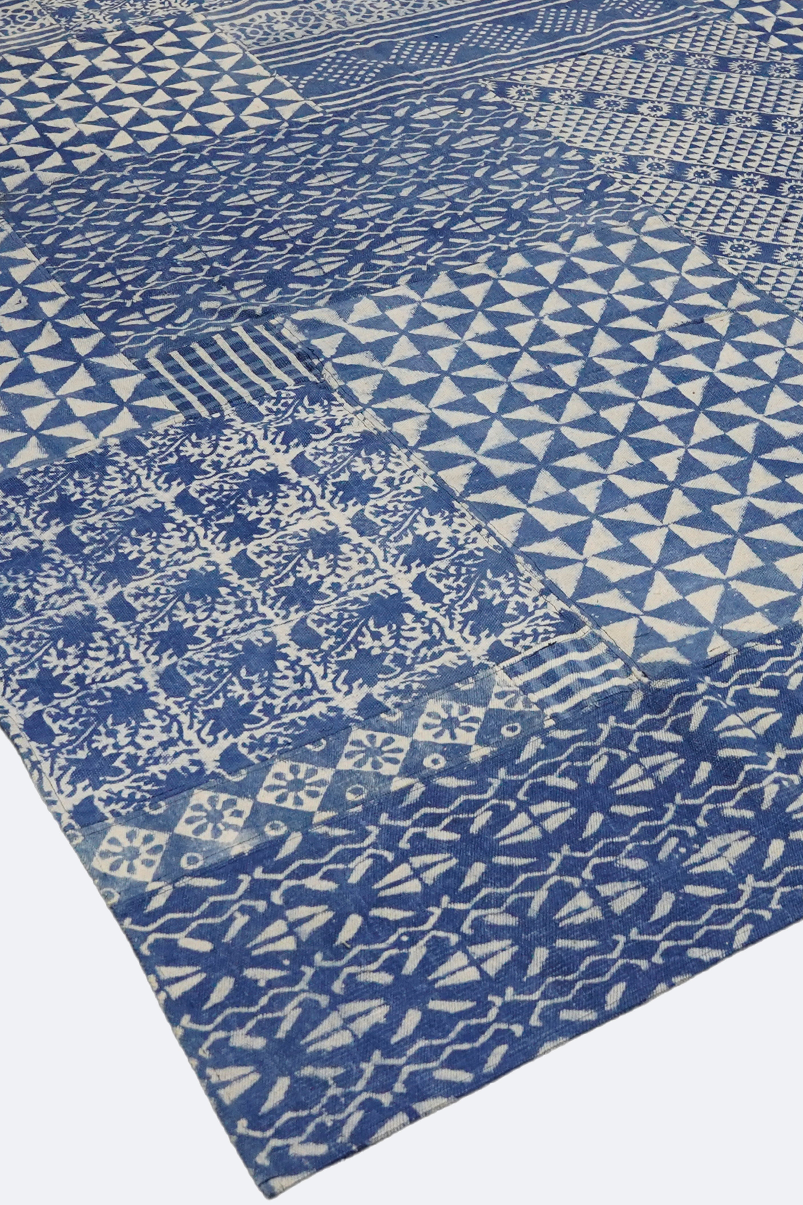 Indigo Patchwork Panel Rug