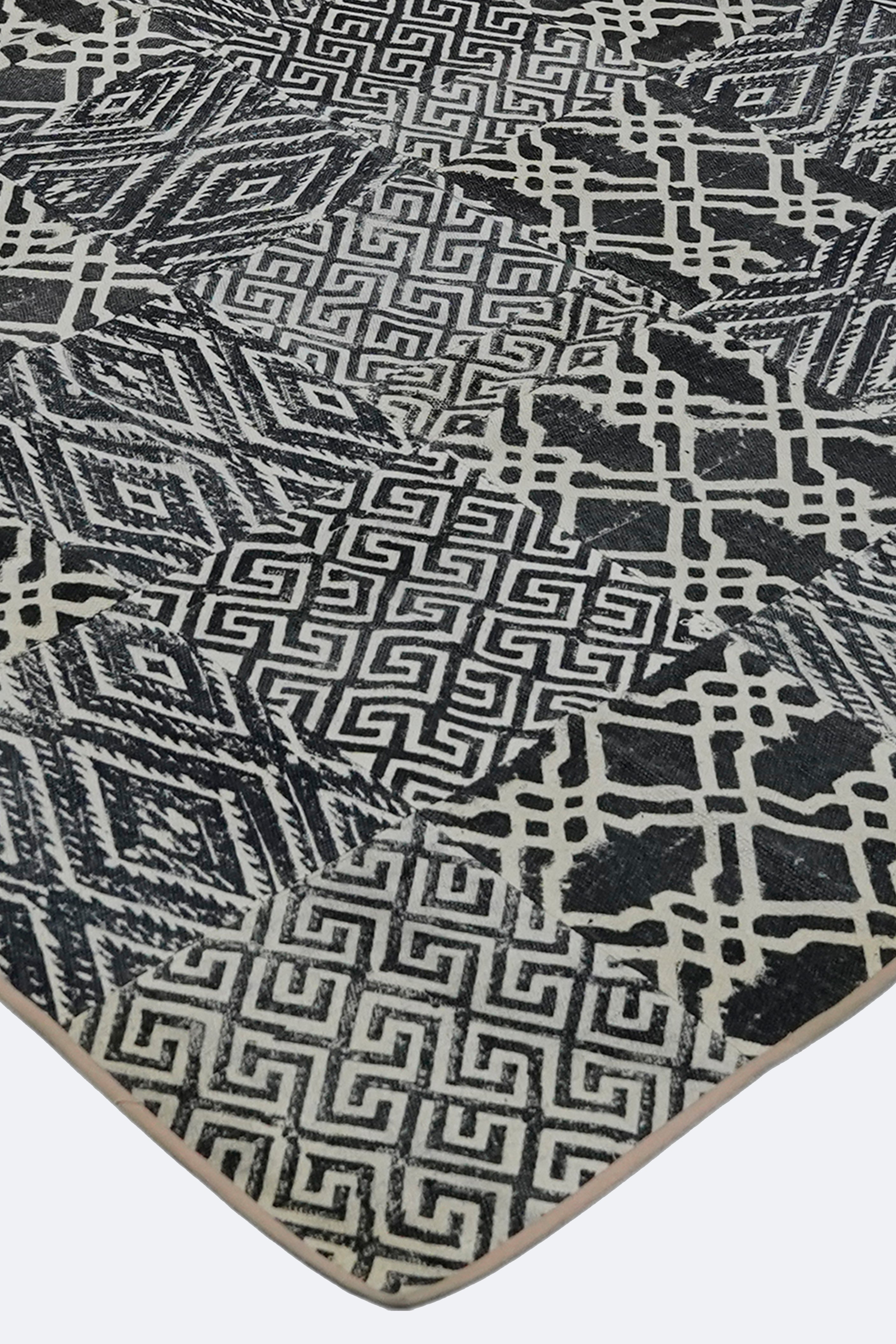 Monochrome Mosaic Handmade Patchwork Rug