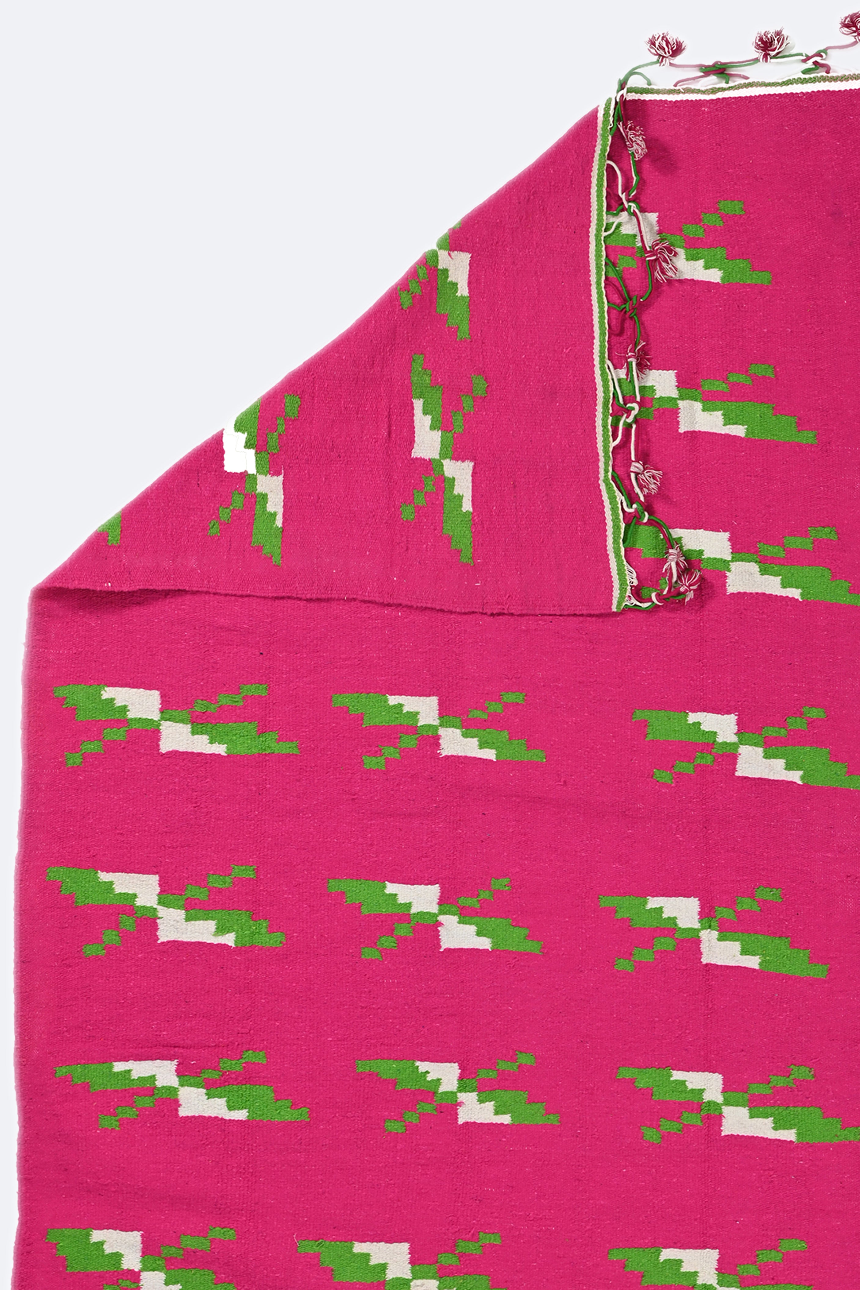 Rosy Bloom Reversible Handmade Punjabi Dhurrie