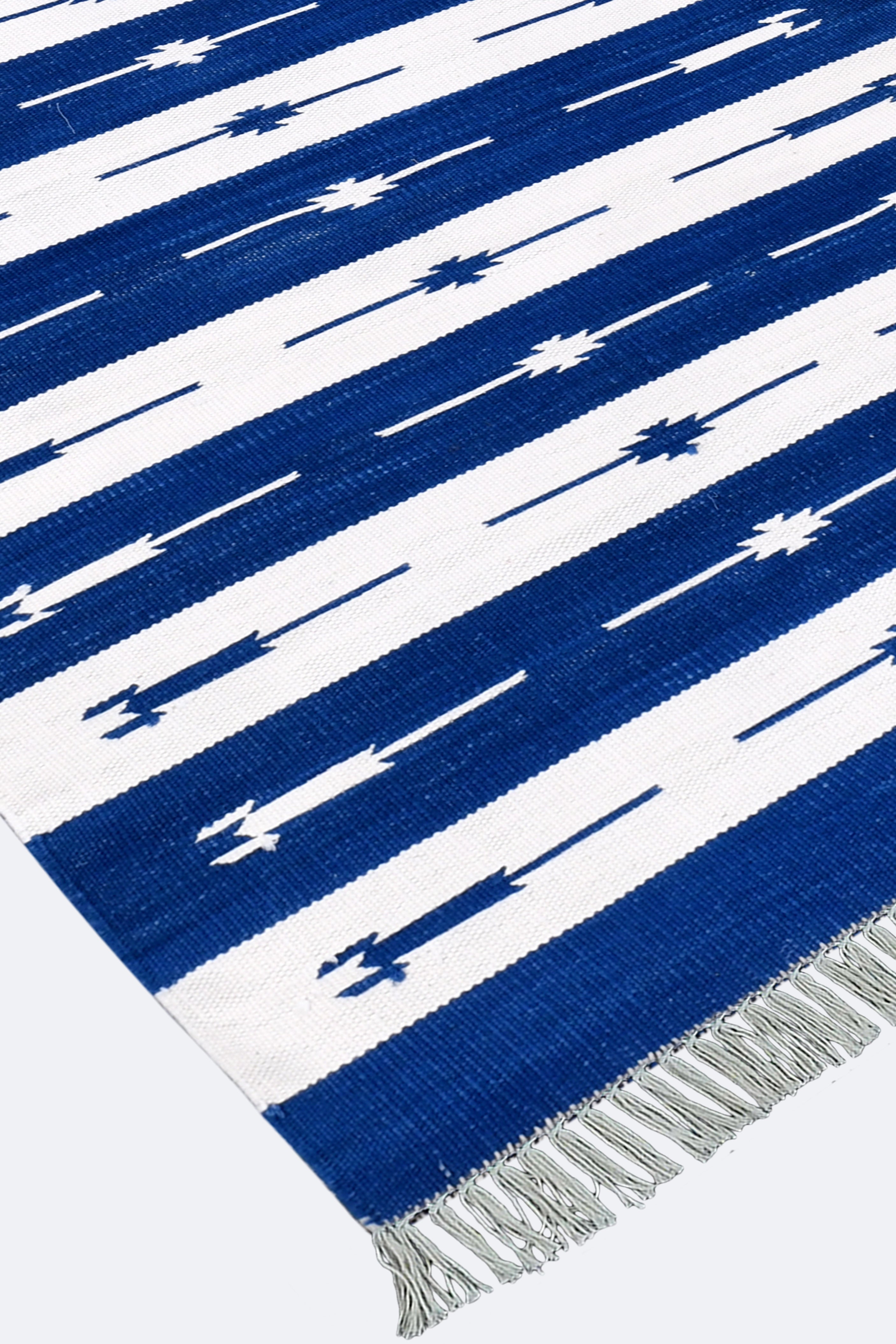 Indigo Arrow Handwoven Cotton Runner