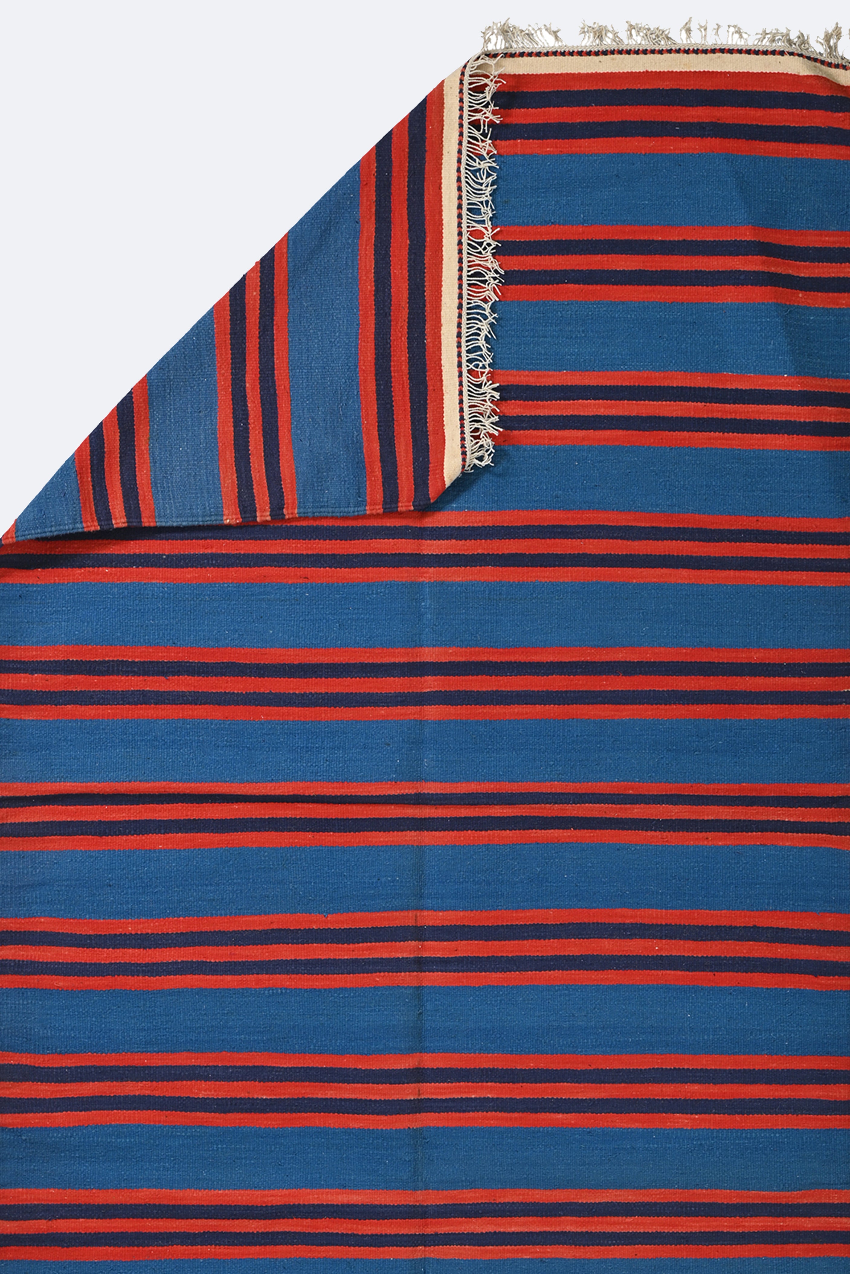 Crimson Stripe Punjabi Dhurrie