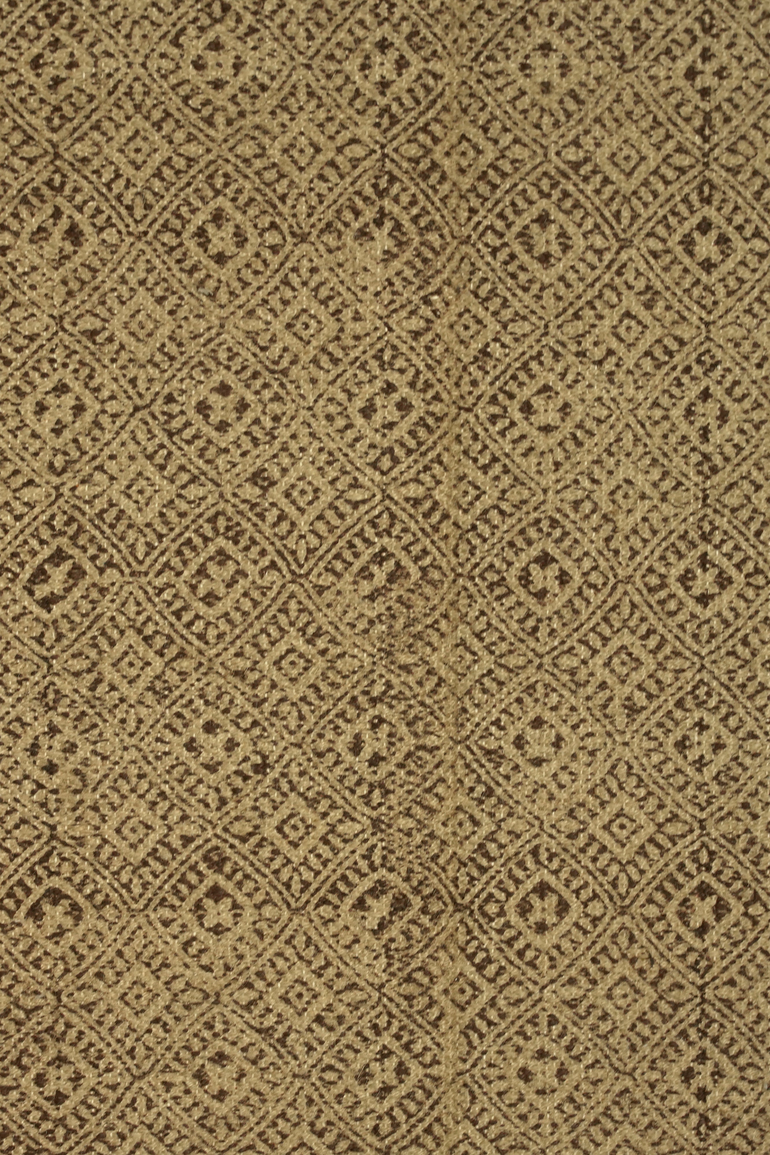 Paisley Border Block-Printed Jute Rug