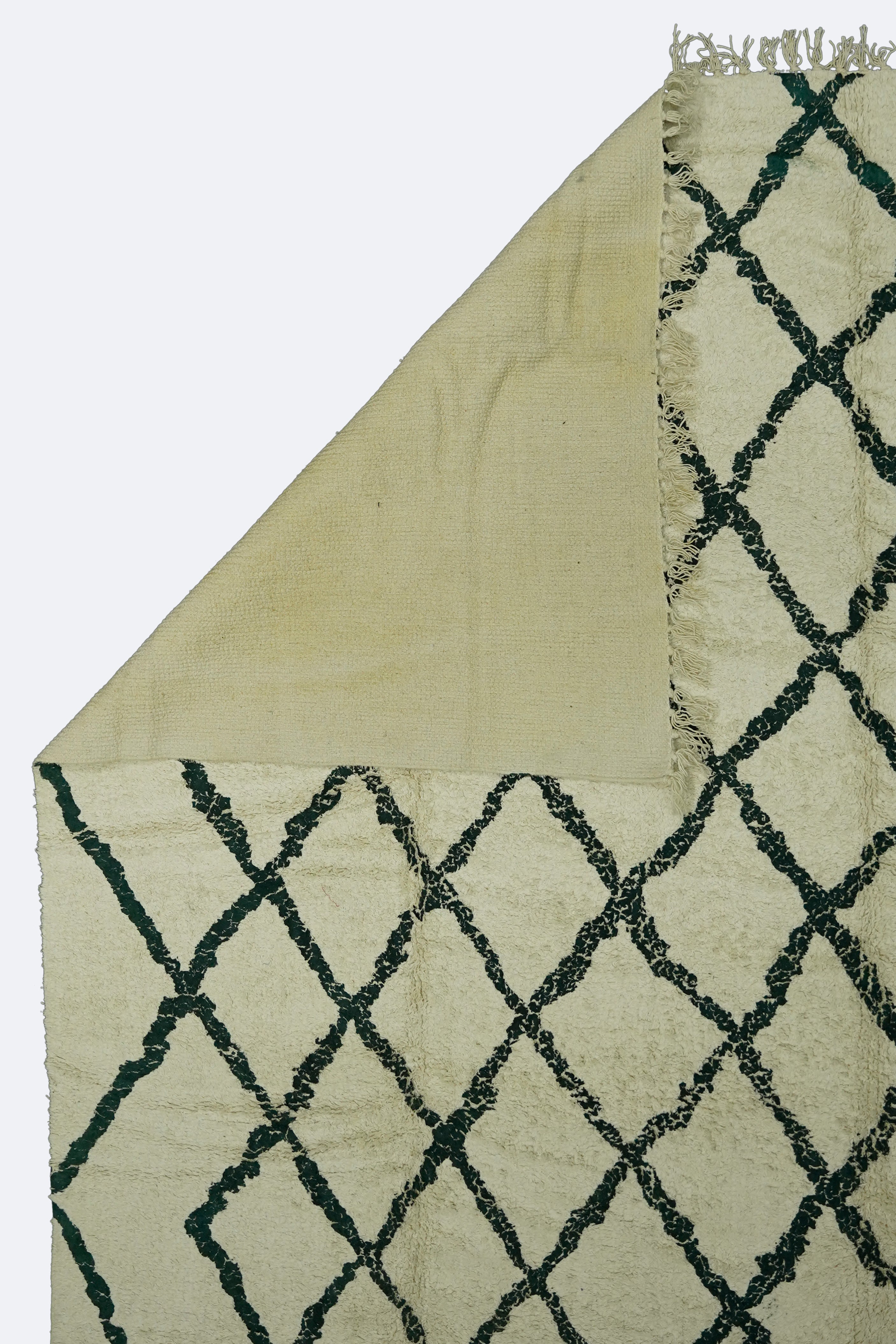 Sahara Lattice Handmade Cotton Moroccan Pile Rug