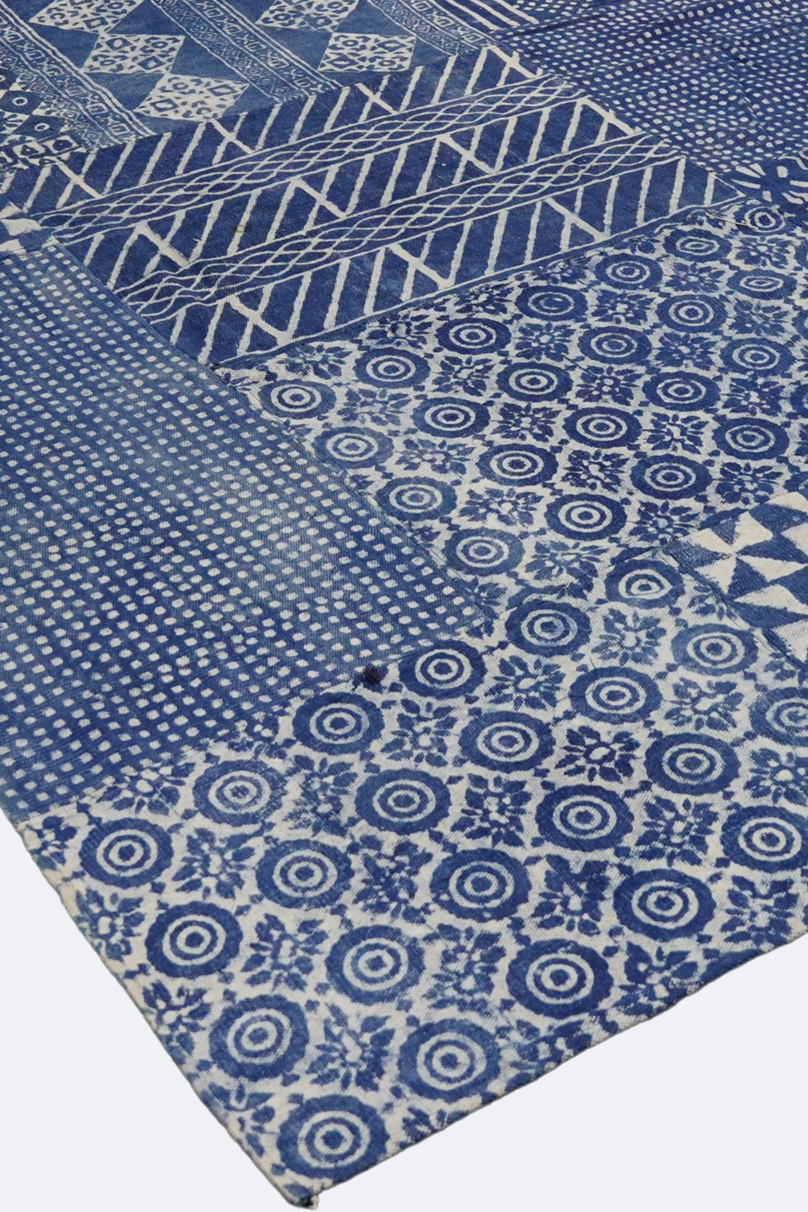 Handmade Indigo Harmony Patchwork Rug