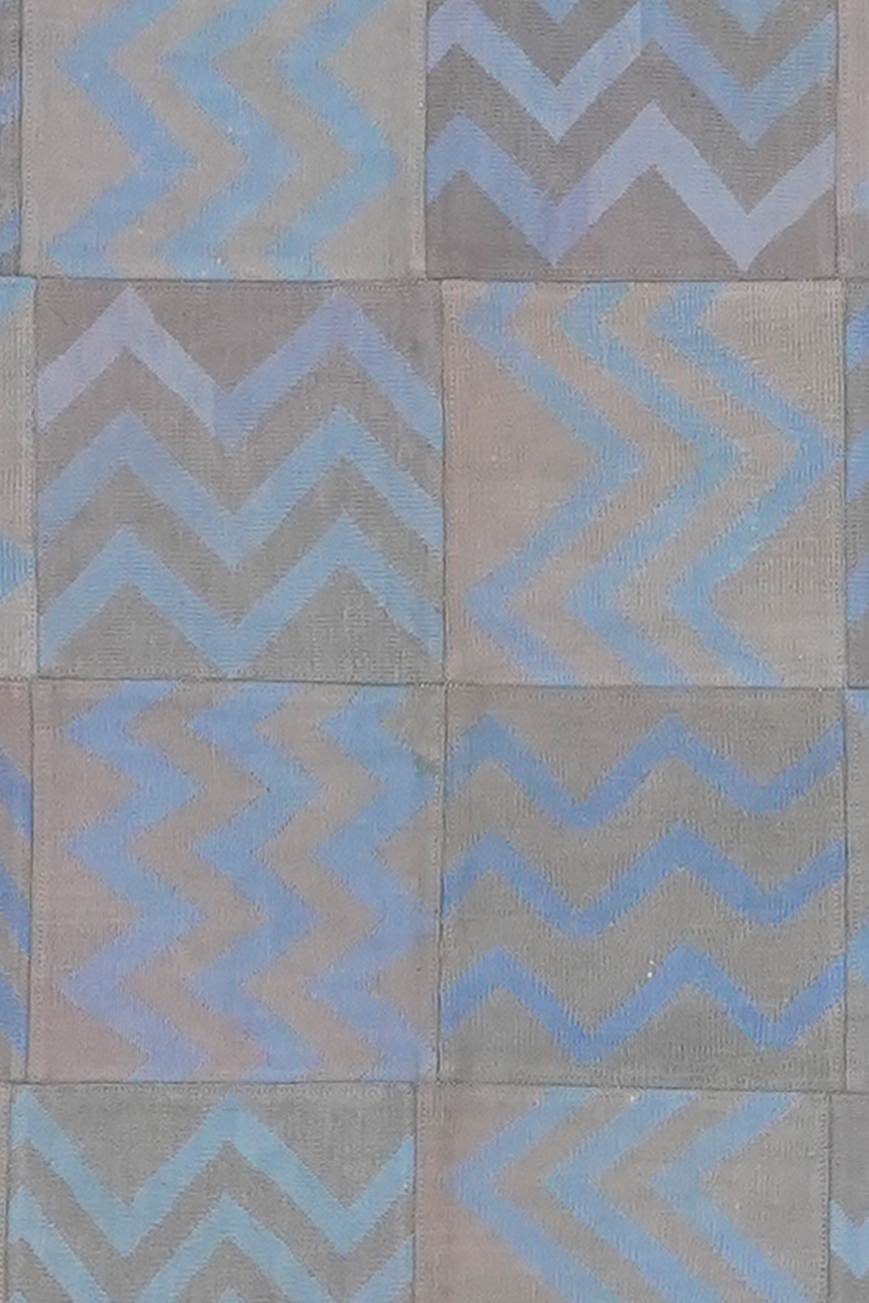 Zigzag Mist Patchwork Rug