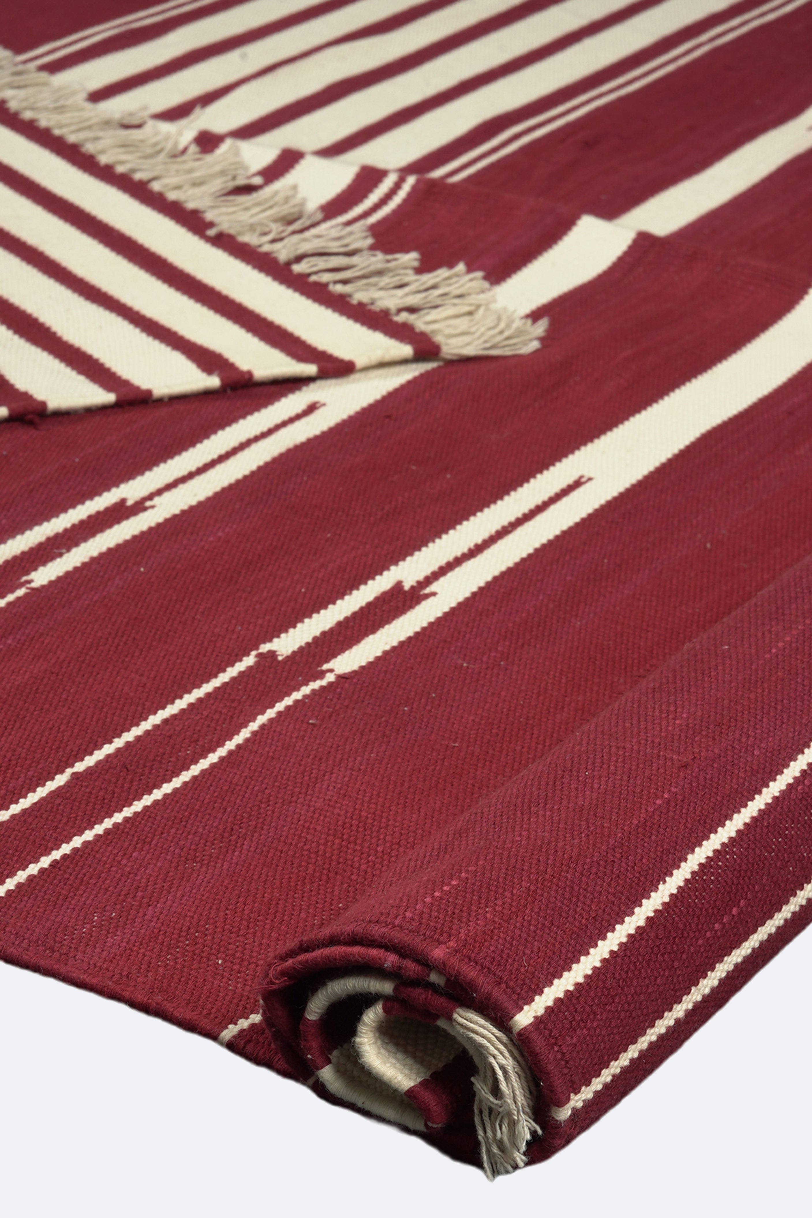 Classic Striped Handwoven Reversible Cotton Rug