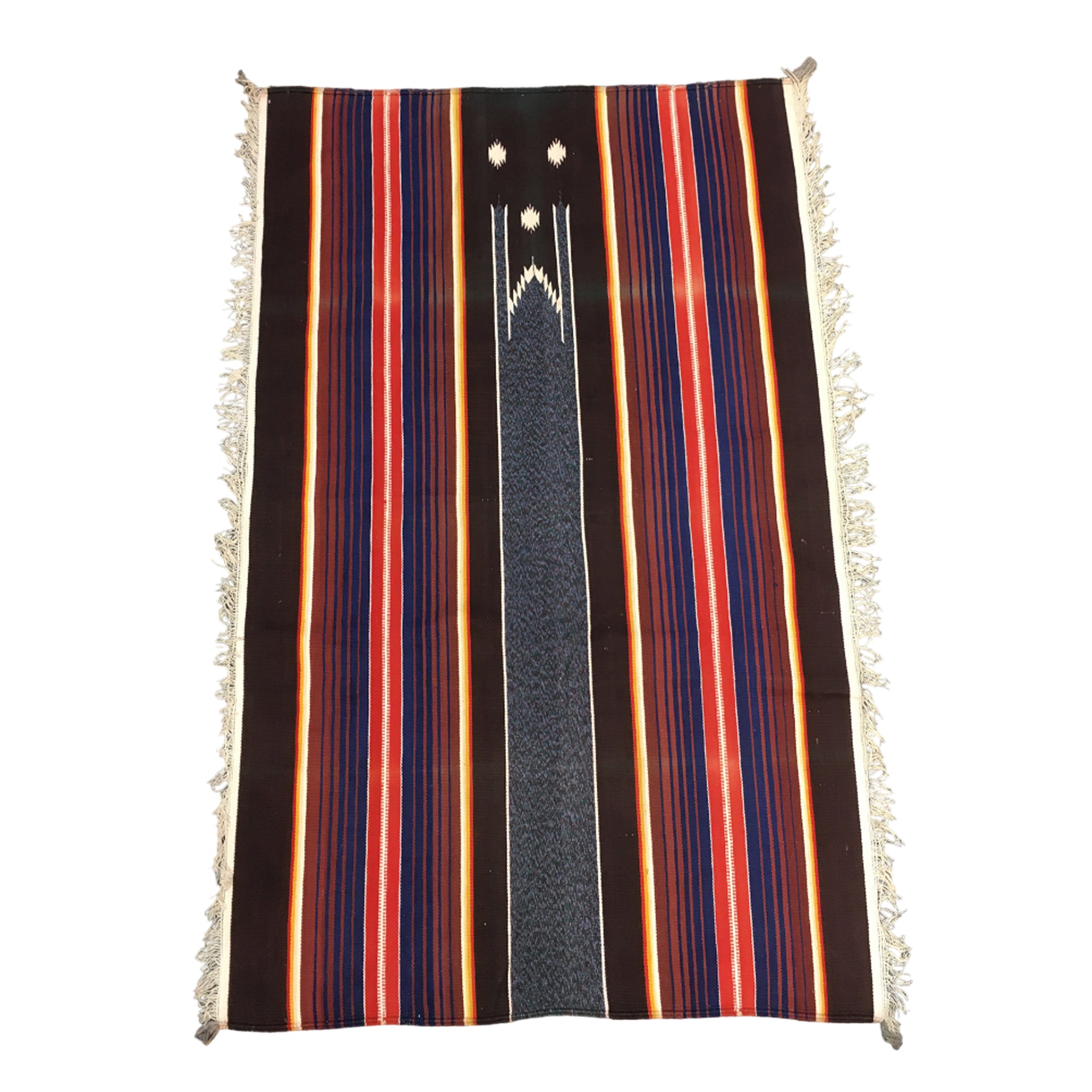Jainamaz Prayer Rug in Midnight blue and Rusty Red