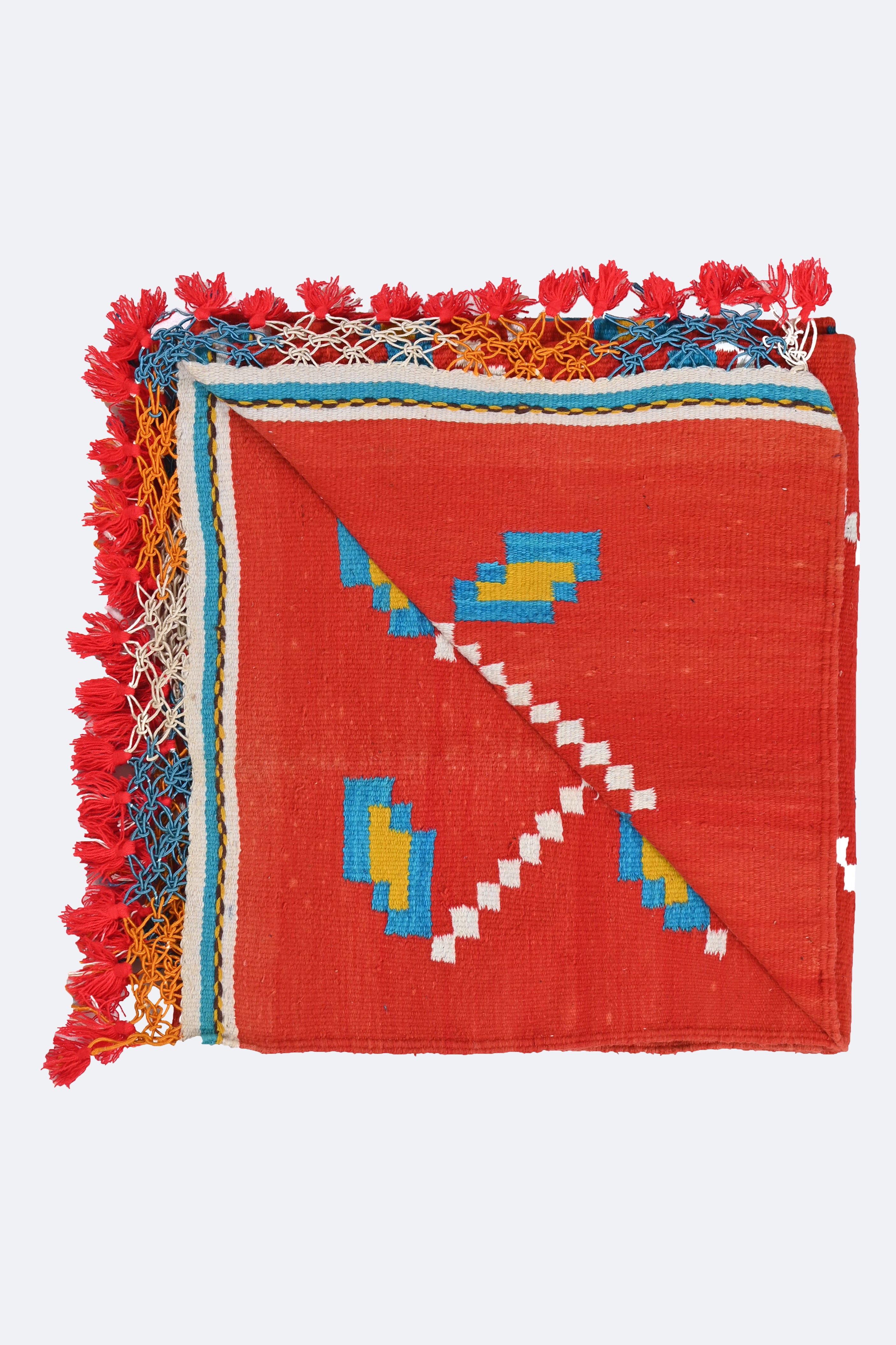 Red Cotton Handmade Punjabi Dhurrie