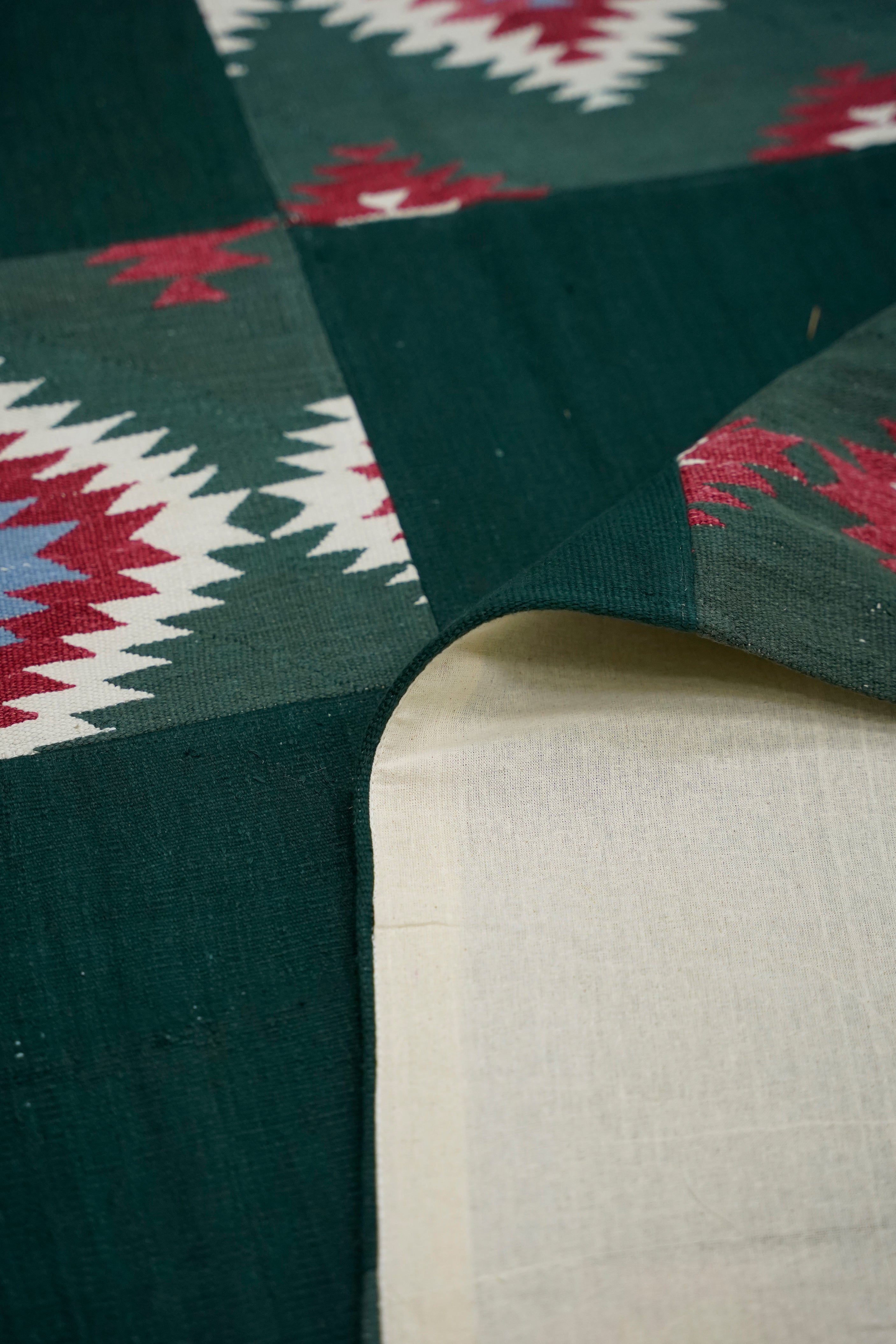 Black and Red Floral Medallion Patchwork Rug