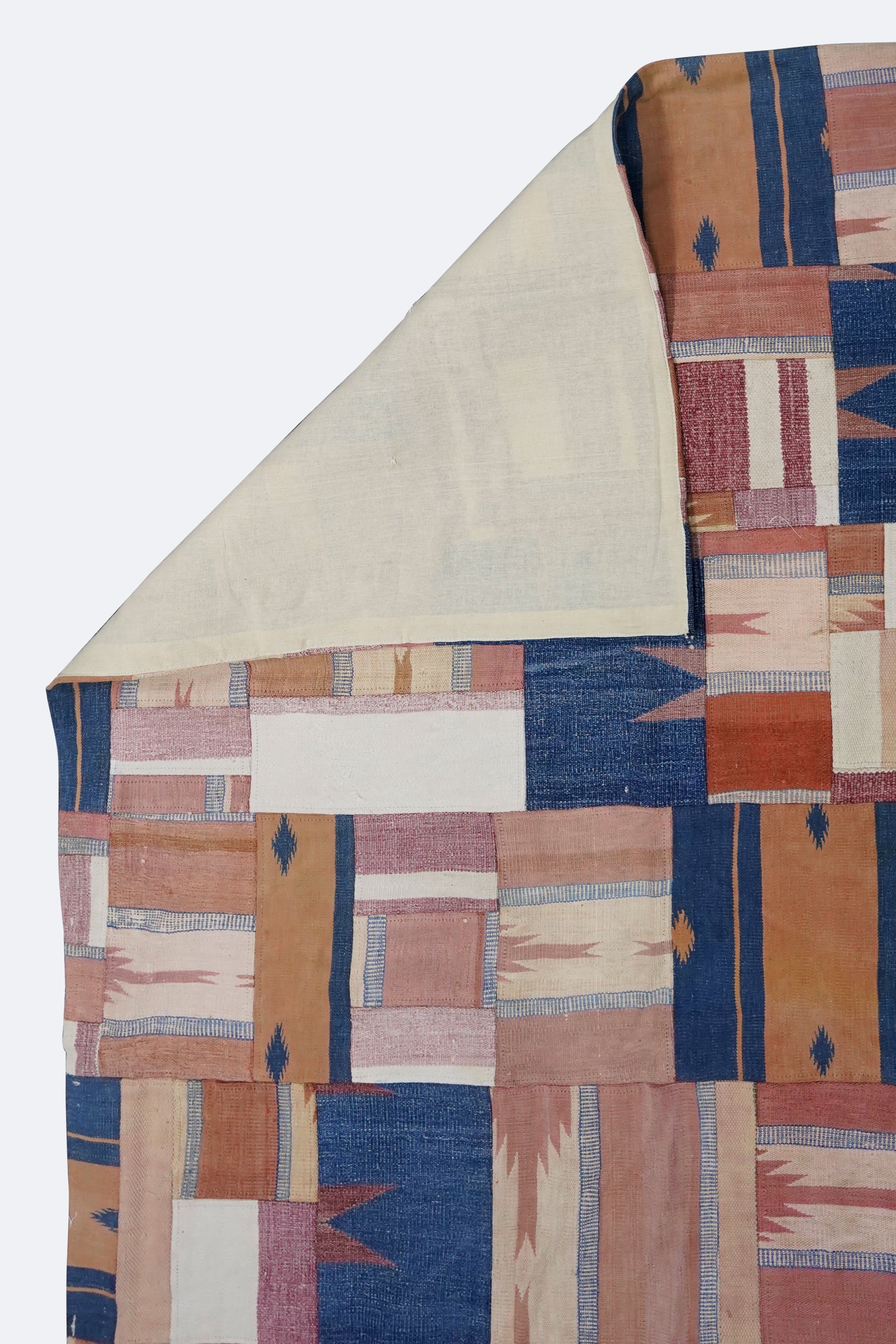 Abstract Geometric Patchwork Stripe Rug