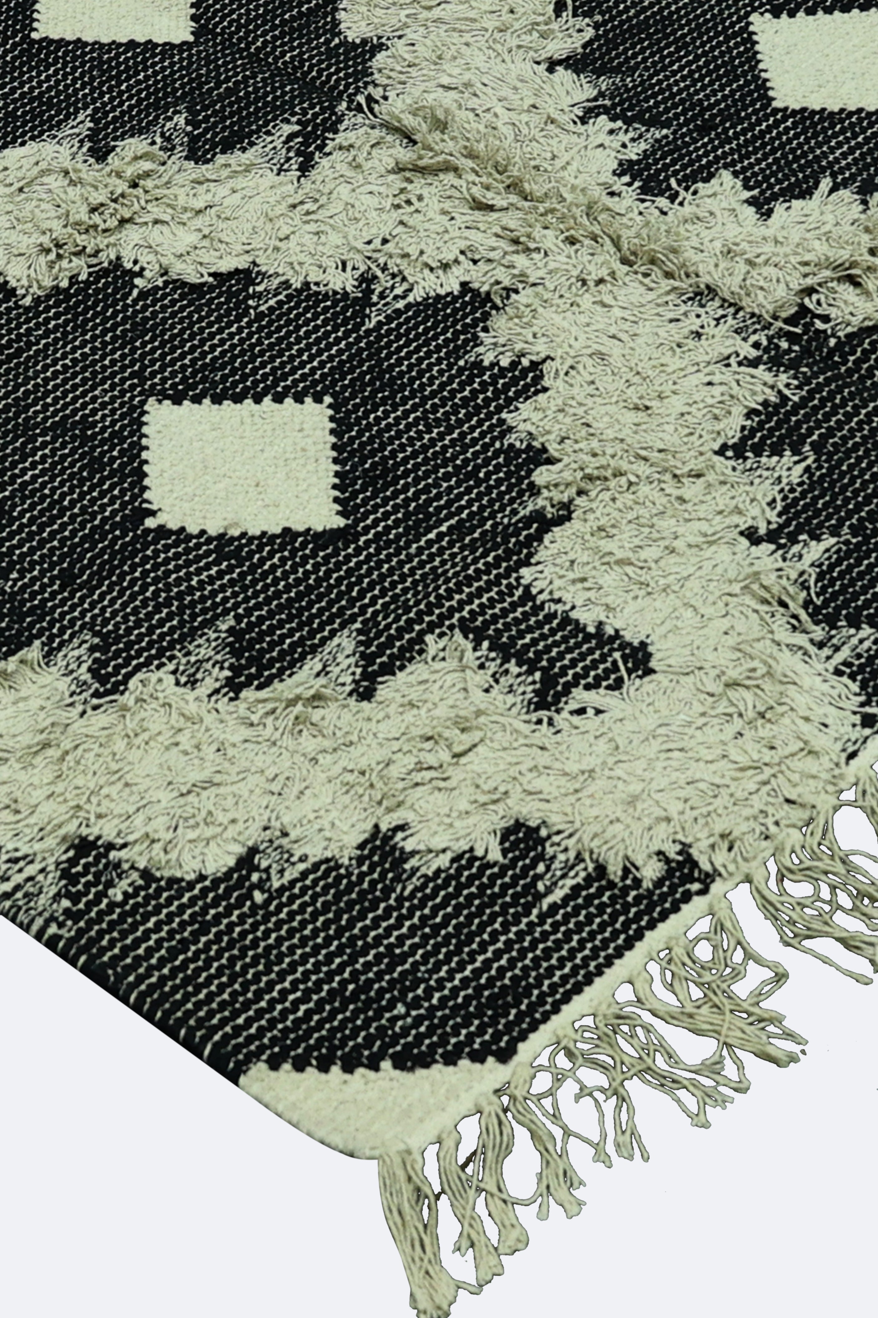 Nomad Crest Handmade Cotton Moroccan Pile Rug