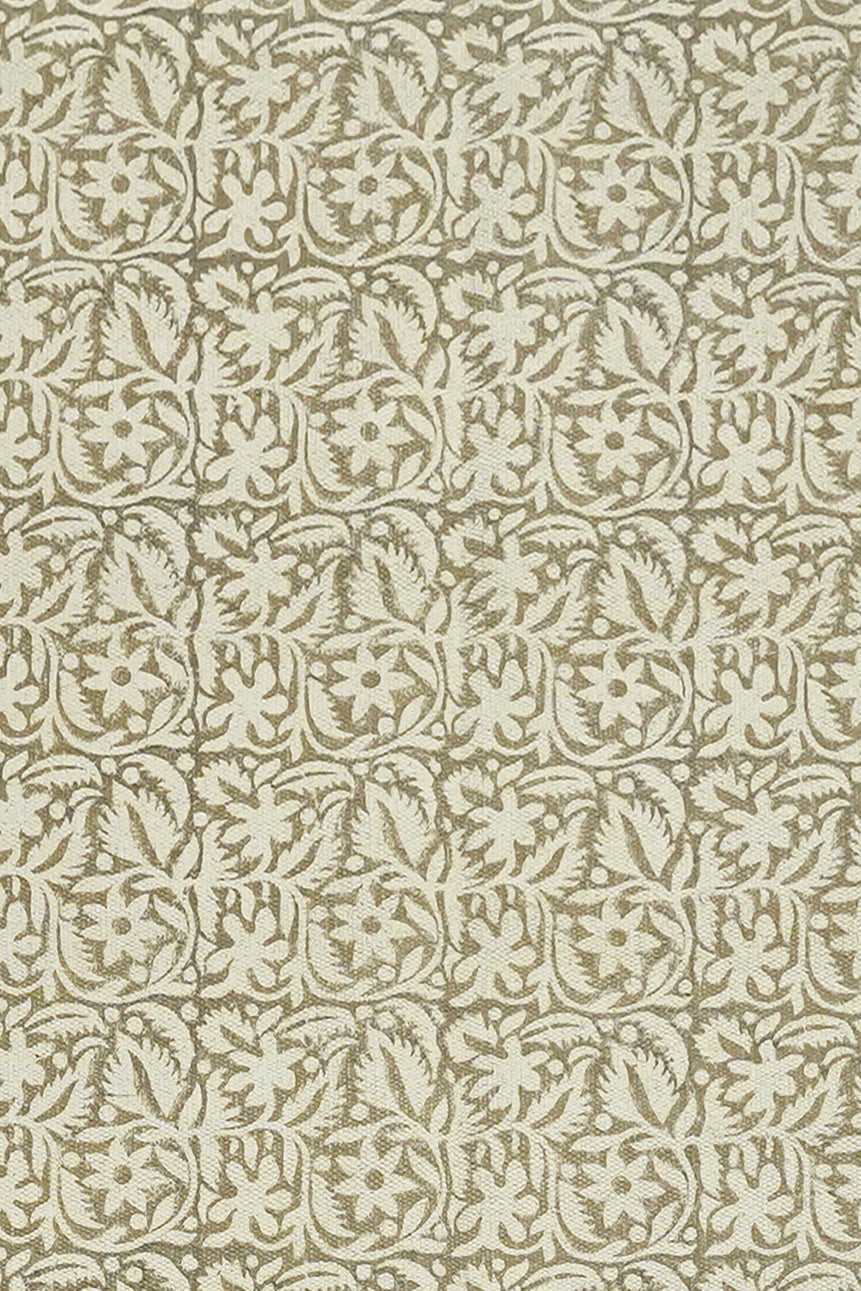 Noir Floral Block Printed Jute Rug