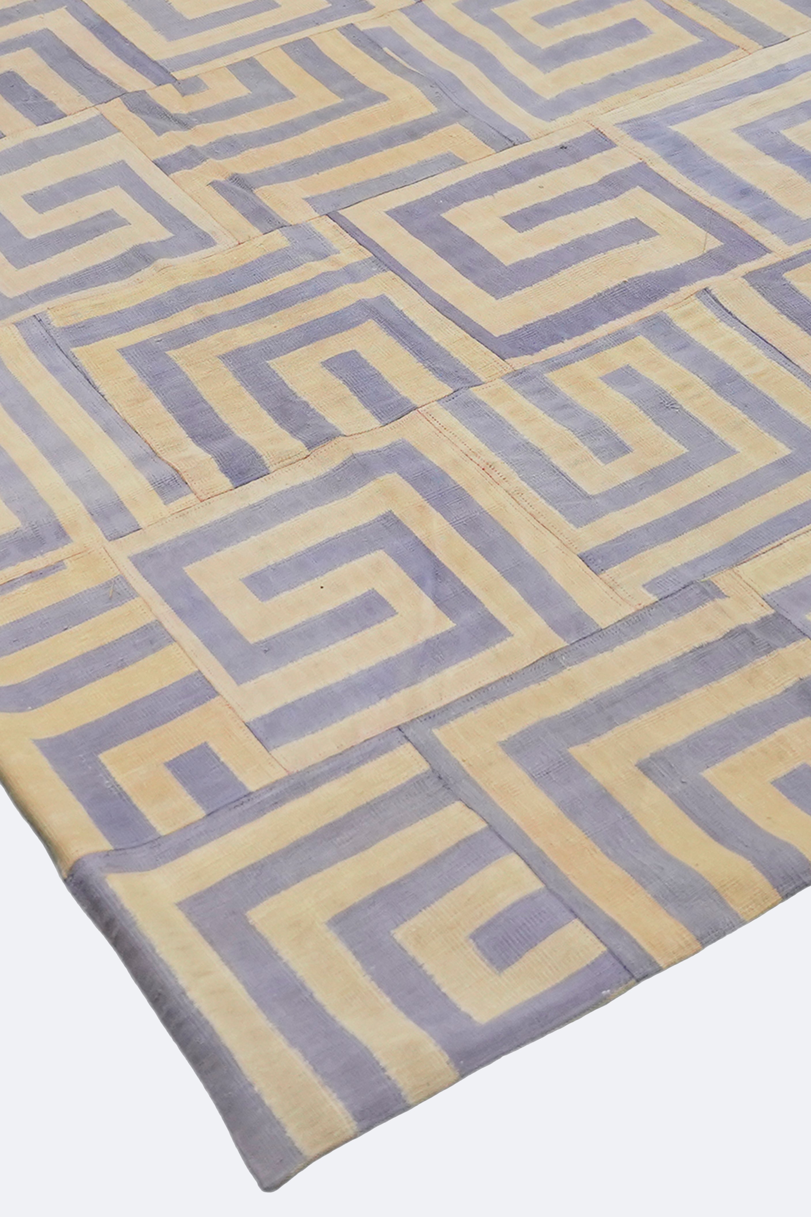 Distressed Geometric Vintage Look Patchwork Rug