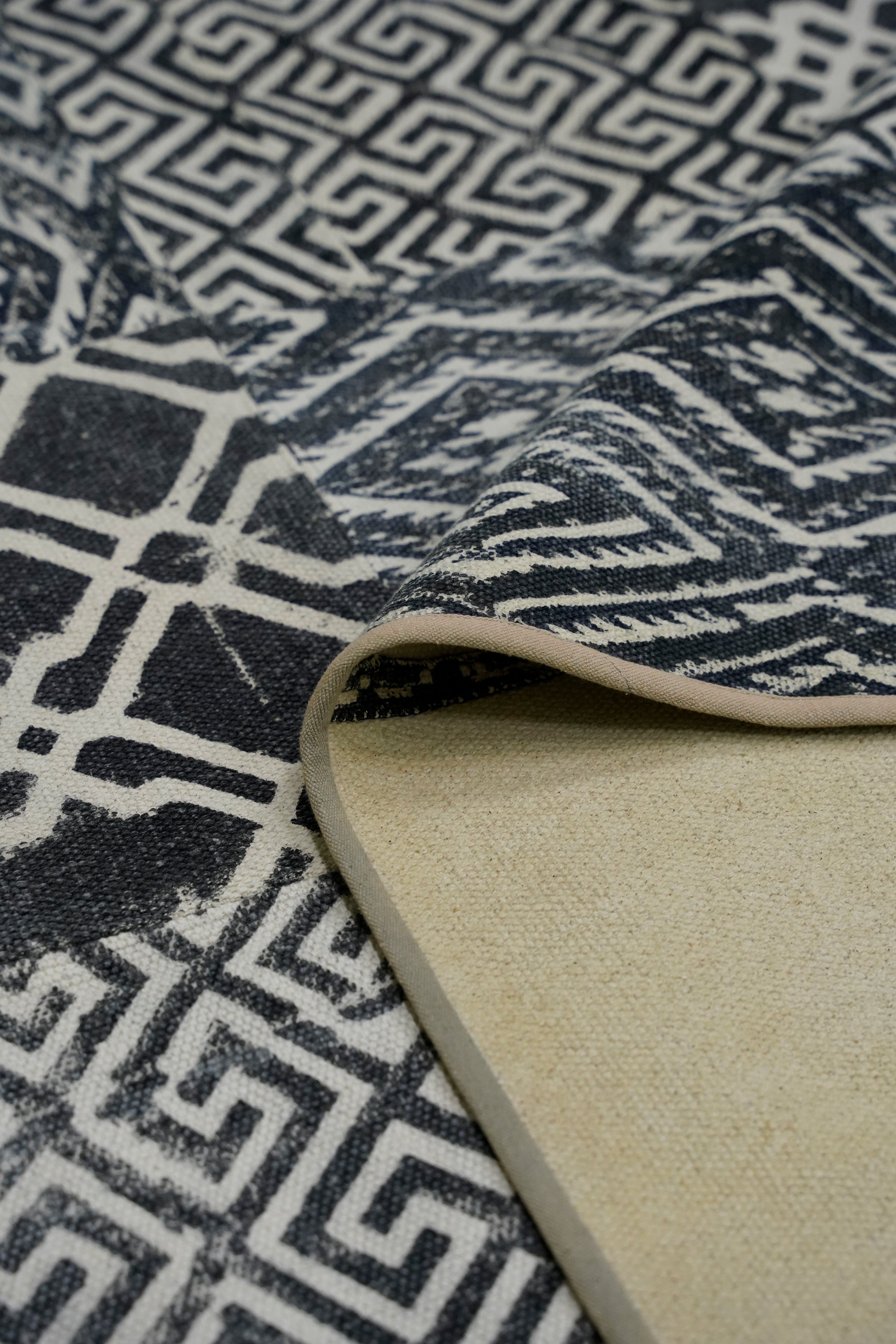 Monochrome Mosaic Handmade Patchwork Rug