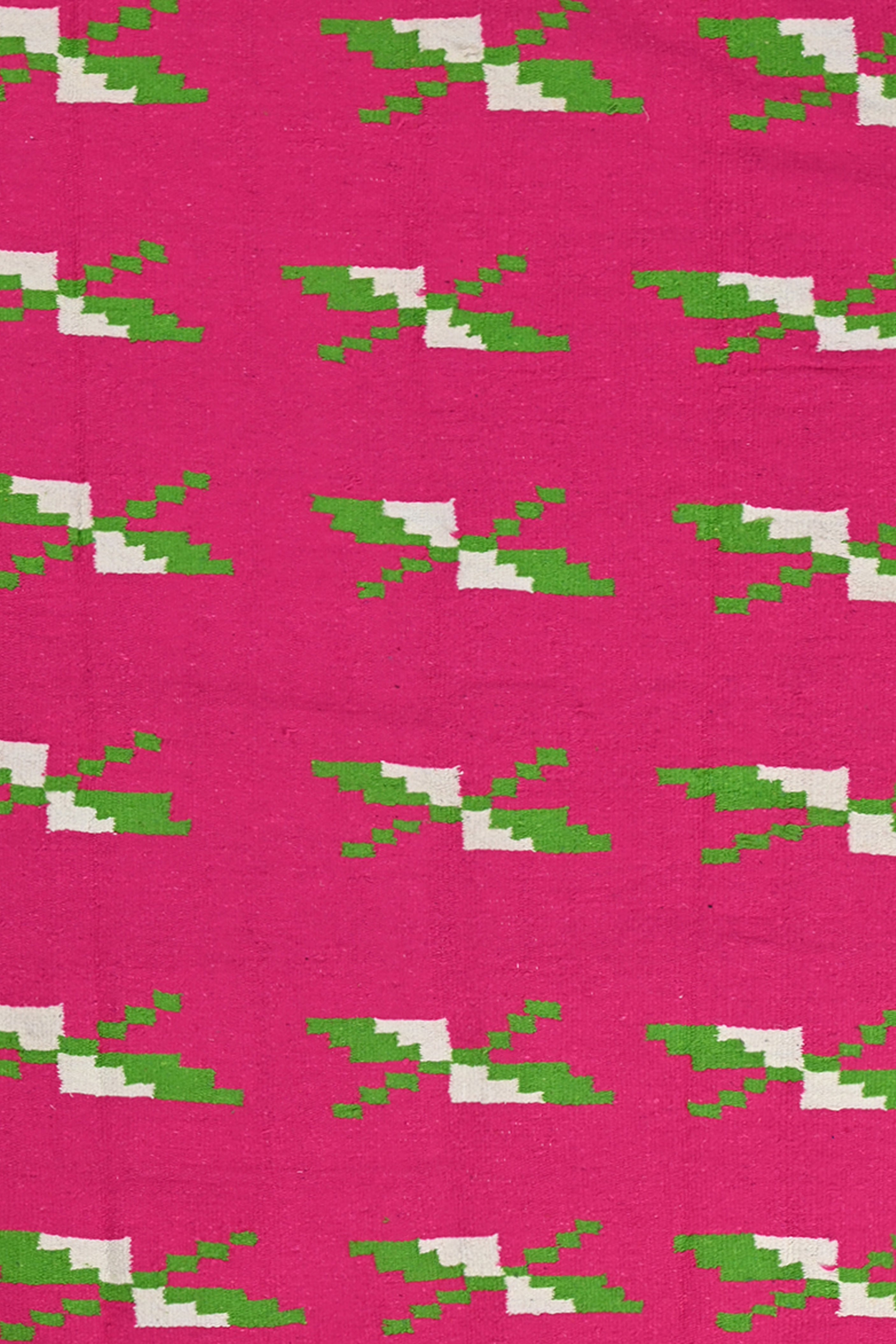 Rosy Bloom Reversible Handmade Punjabi Dhurrie