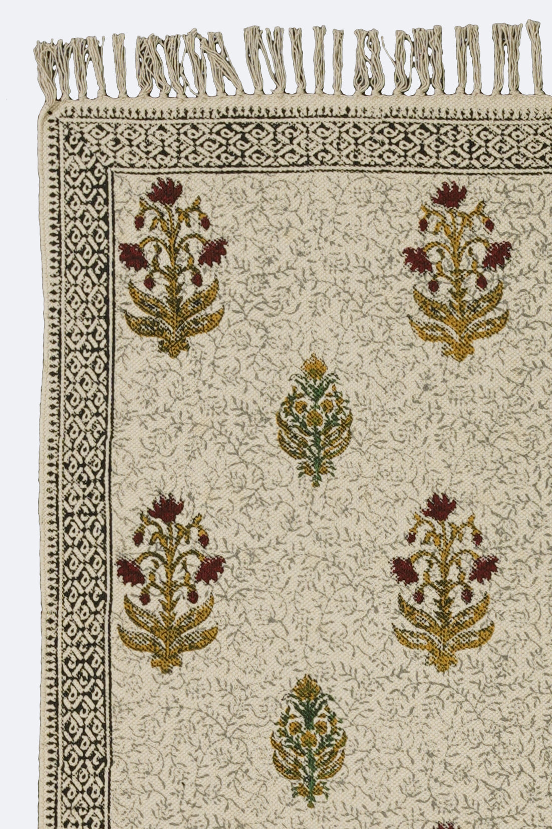 Mughal Tree Block Printed Cotton Rug