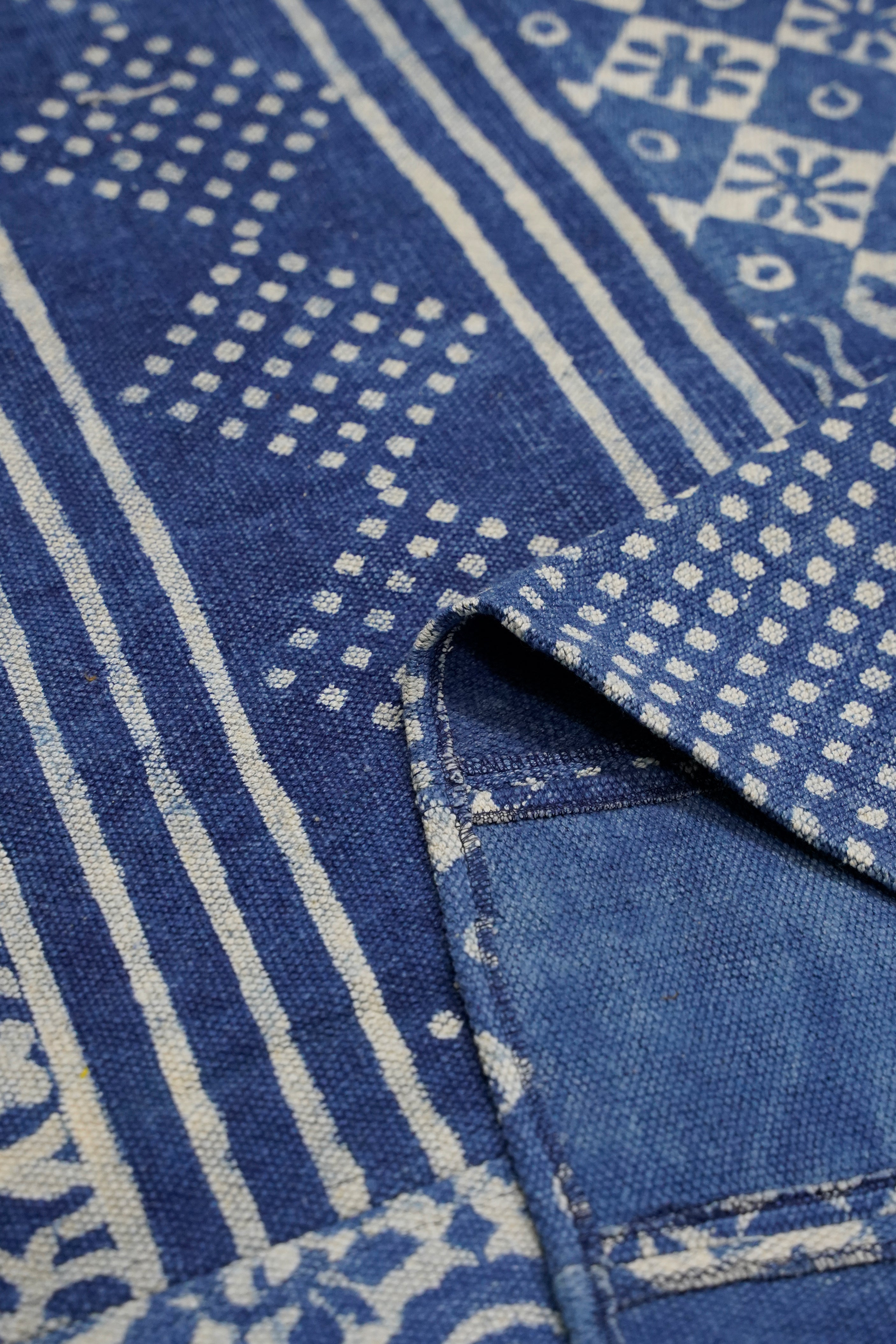 Block Printed Cotton Patchwork Rug