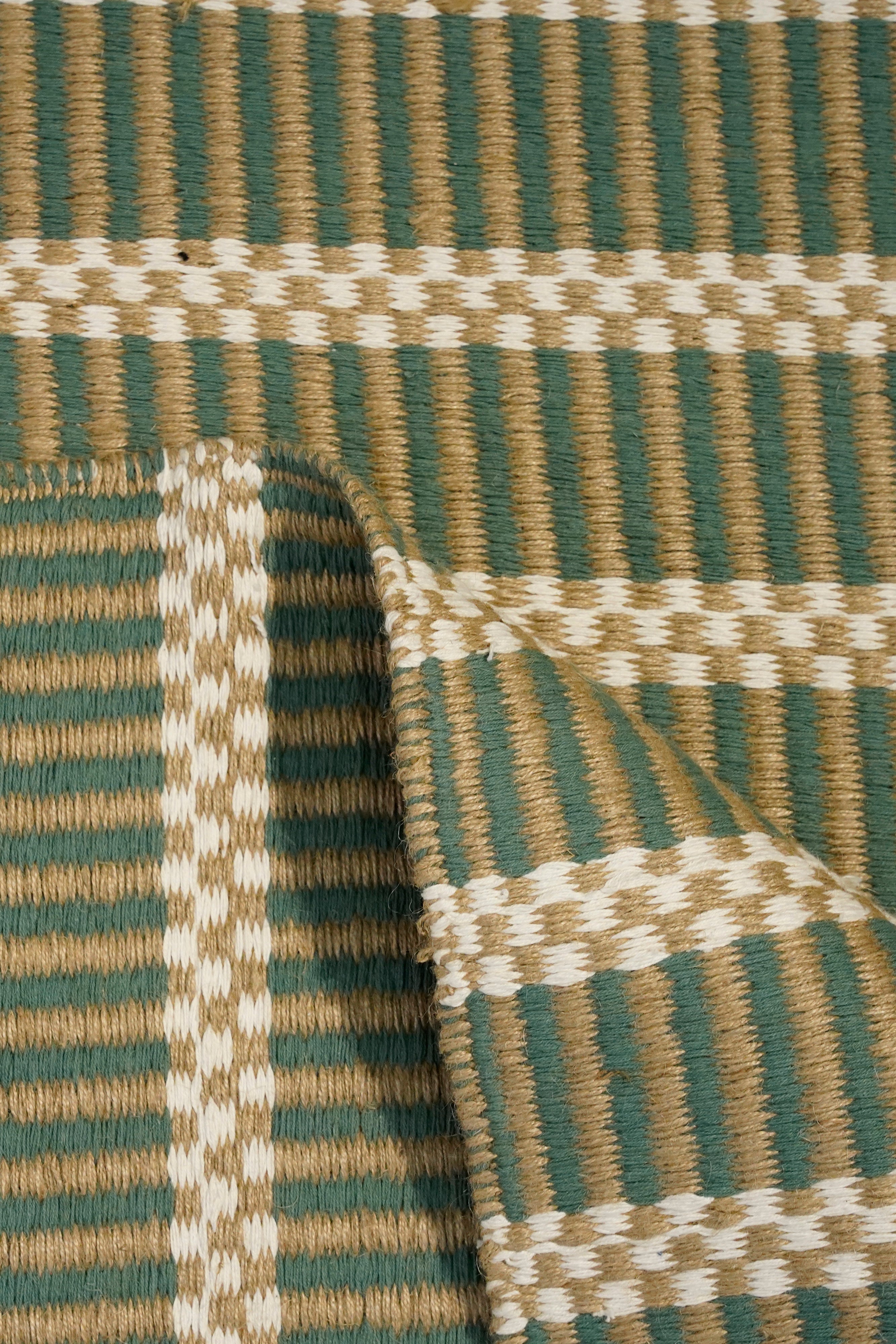 Sage Stripe Handwoven Jute Rug