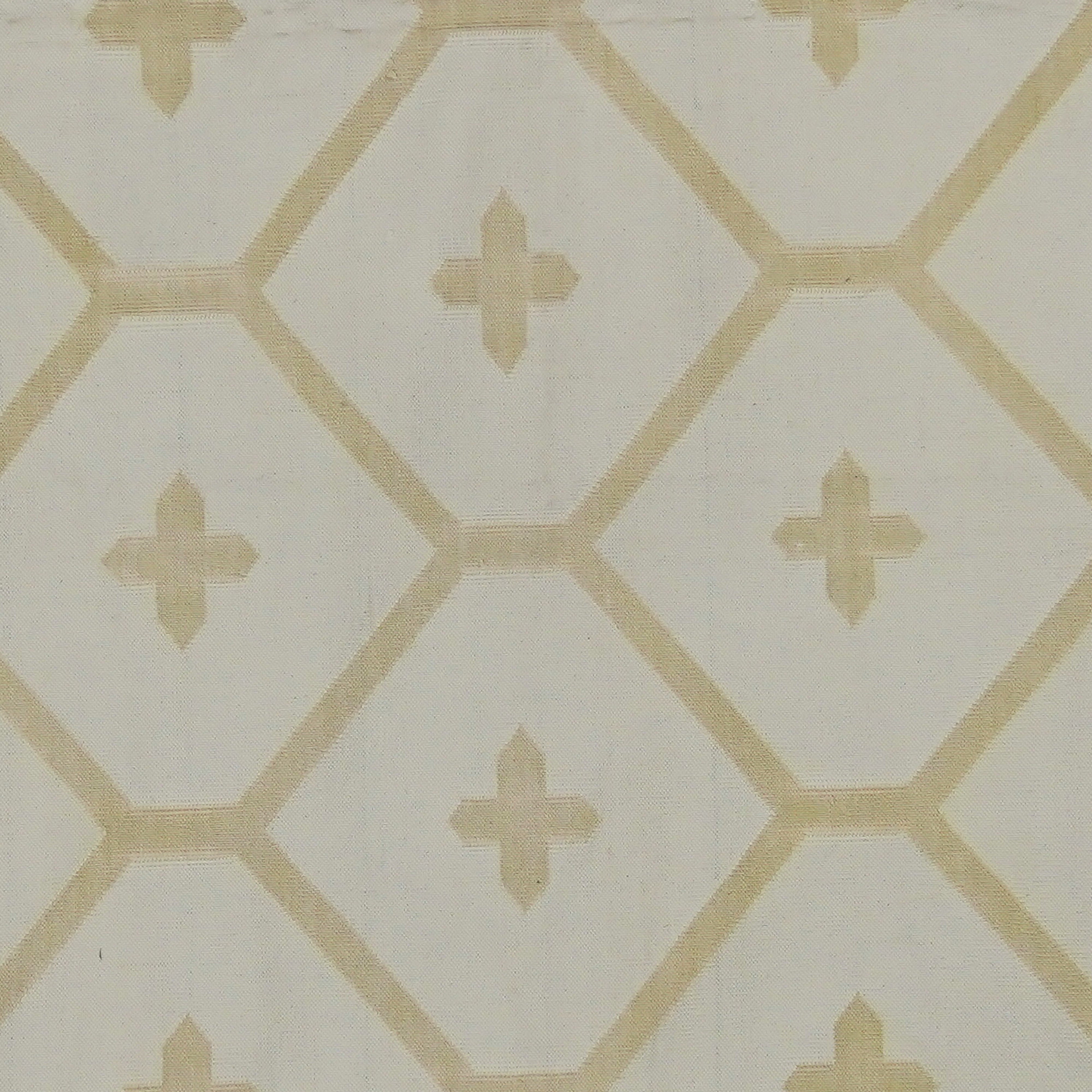 Jali Collection- Handwoven Cotton Rug for home in Soft Ivory and Golden Orche