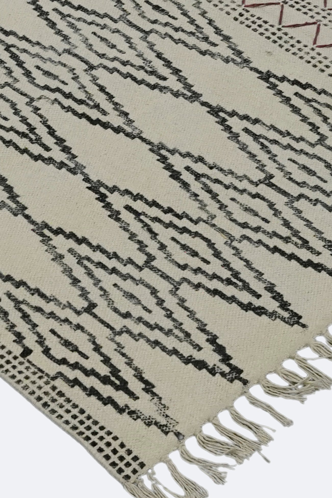 Linear Diamond Tribal Printed Jute Rug