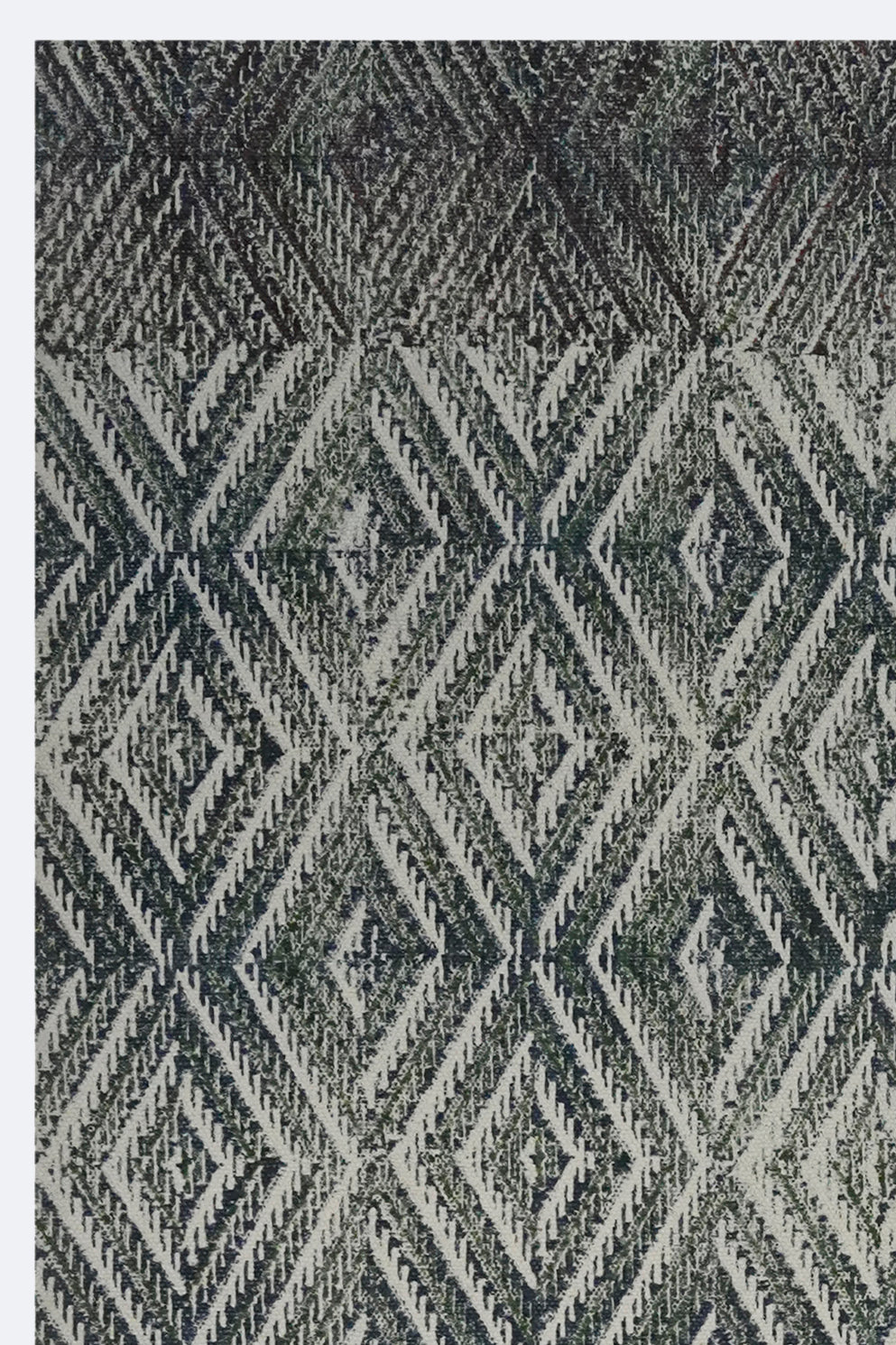 Emerald Diamond Weave Printed Jute Rug