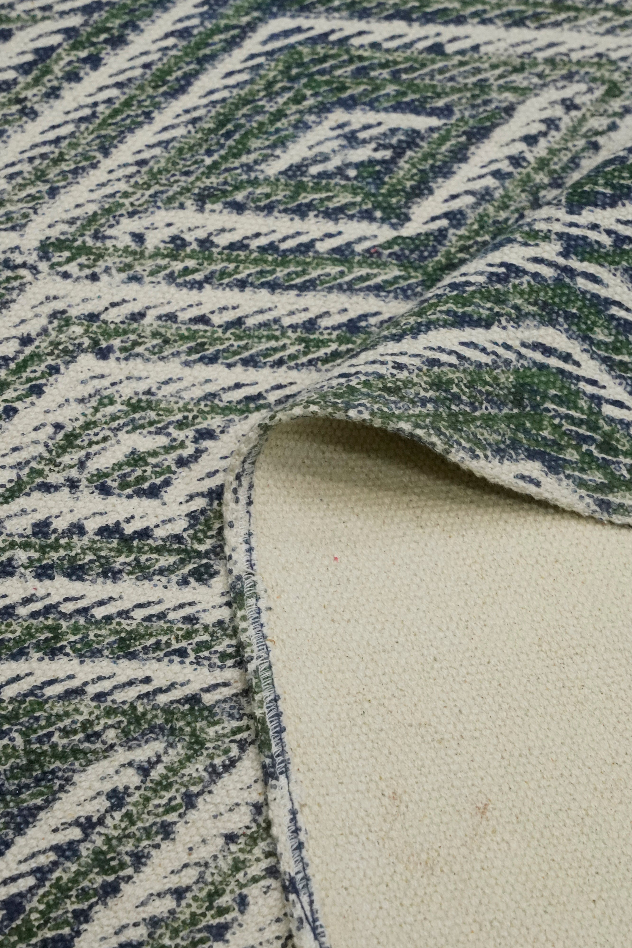 Emerald Diamond Weave Printed Jute Rug